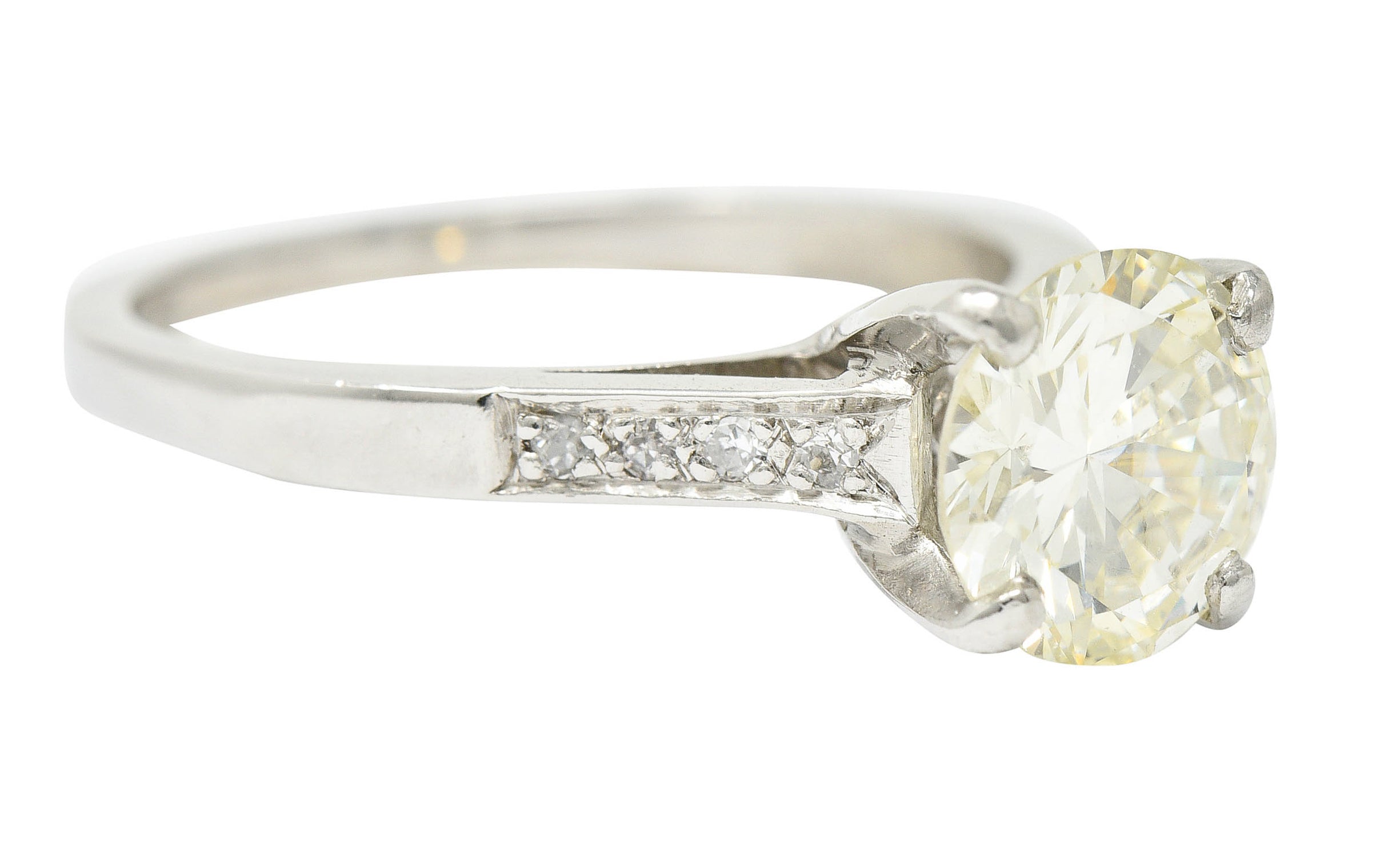 1950's Mid-Century 1.71 CTW Diamond Platinum Engagement RingRing - Wilson's Estate Jewelry