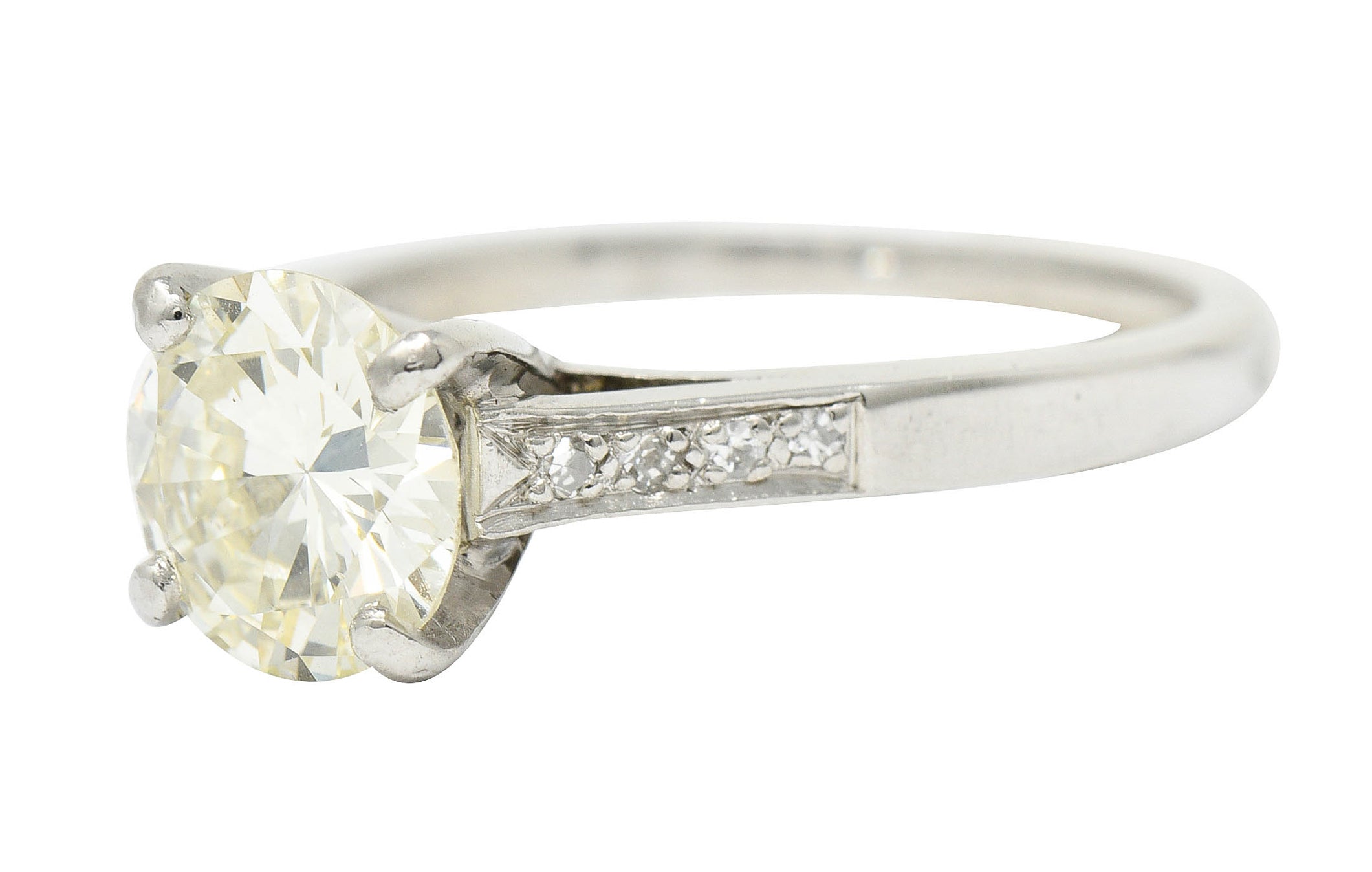 1950's Mid-Century 1.71 CTW Diamond Platinum Engagement RingRing - Wilson's Estate Jewelry