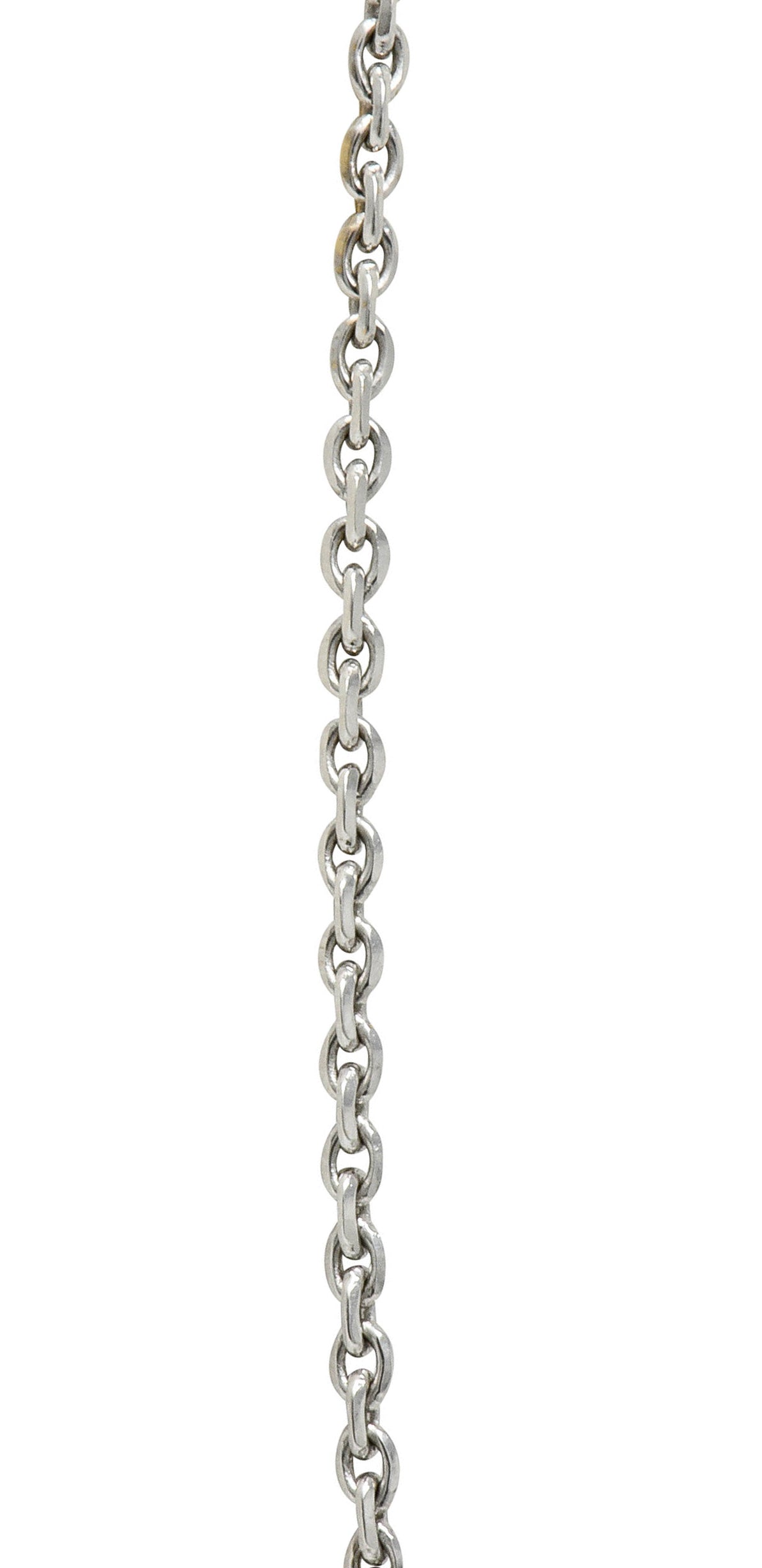 Chic Diamond 18 Karat White Gold Rondelle Station Cable Chain NecklaceNecklace - Wilson's Estate Jewelry