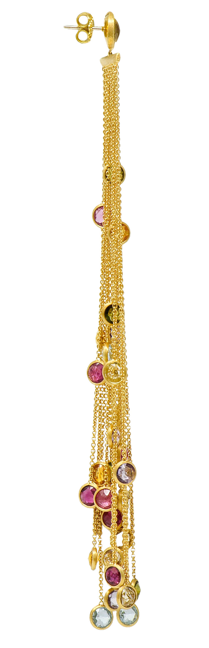 Substantial Marco Bicego Italian Multi-Gem 18 Karat Gold Jaipur Tassel Drop EarringsEarrings - Wilson's Estate Jewelry