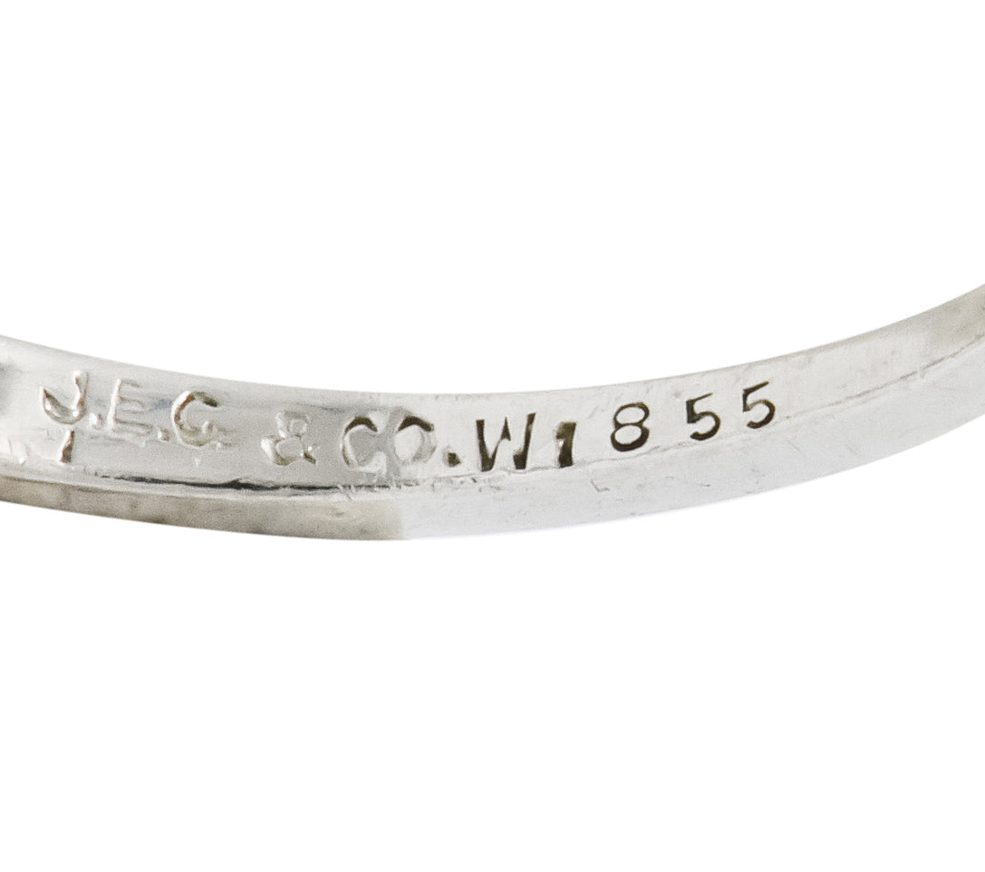 J.E. Caldwell Baguette Diamond Platinum Stacking Band Ring Circa 1950 - Wilson's Estate Jewelry