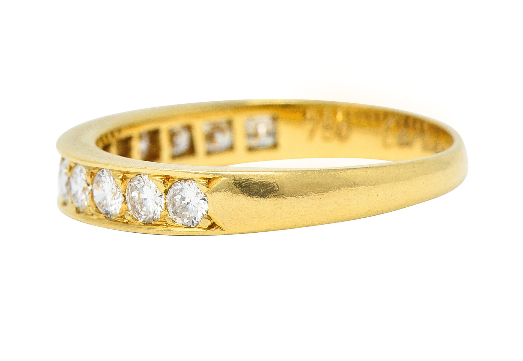 Cartier Contemporary 0.48 CTW Diamond 18 Karat Yellow Gold Band Ring Wilson's Estate Jewelry