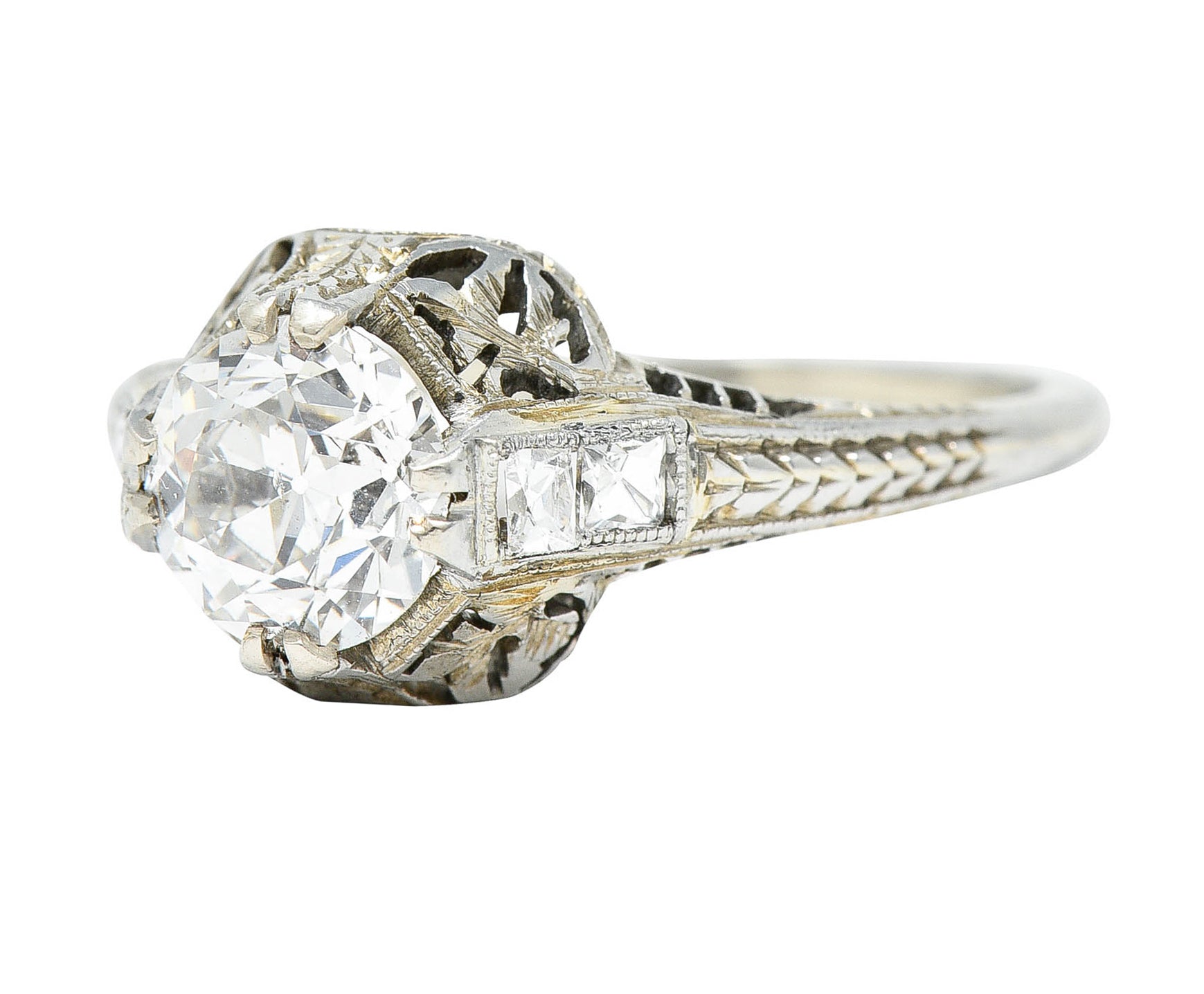 Belais 1.39 CTW Diamond 18 Karat White Gold Engagement RingRing - Wilson's Estate Jewelry