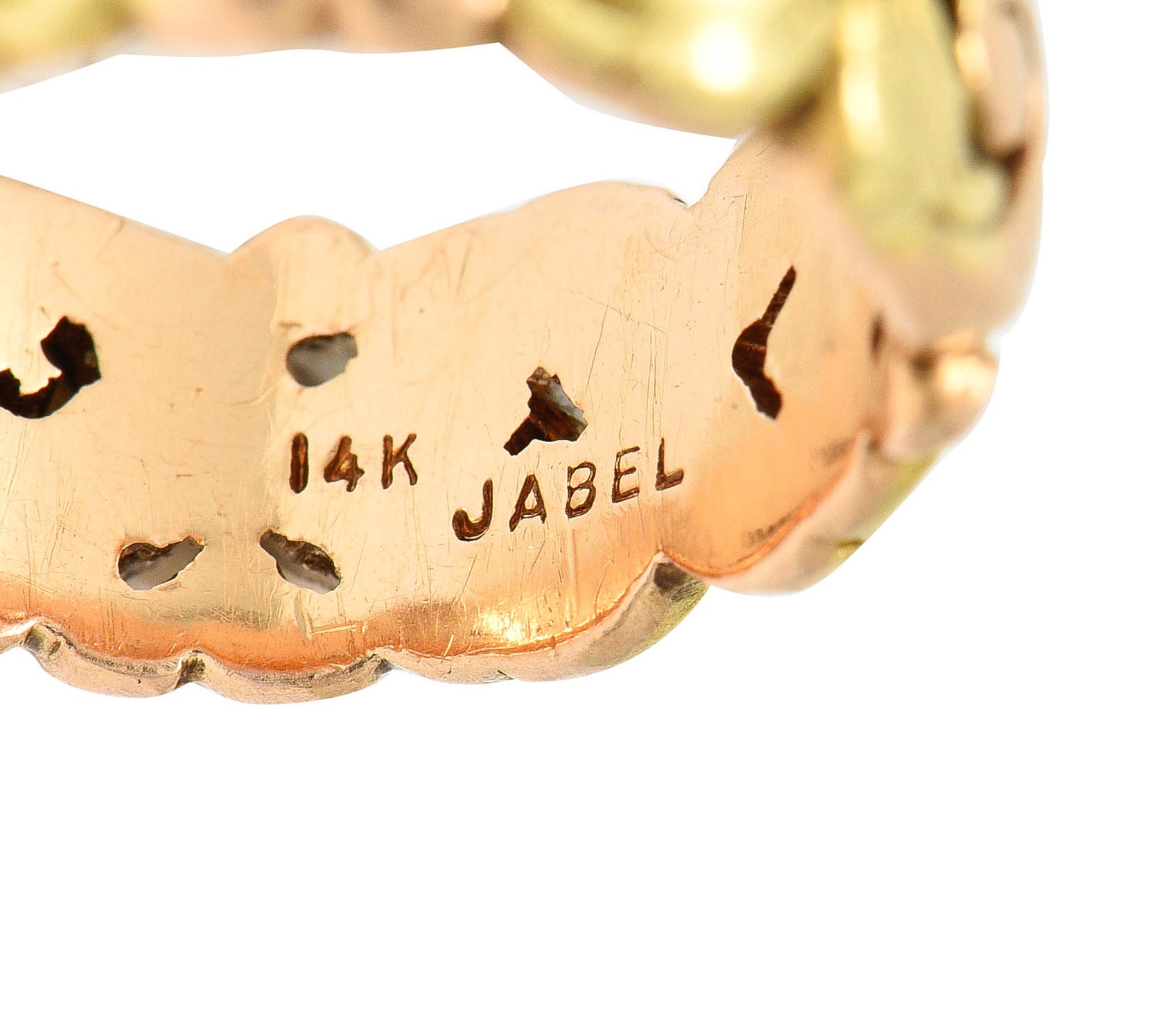 1920's Jabel 14 Karat Two-Tone Gold Blossom Eternity Band RingRing - Wilson's Estate Jewelry