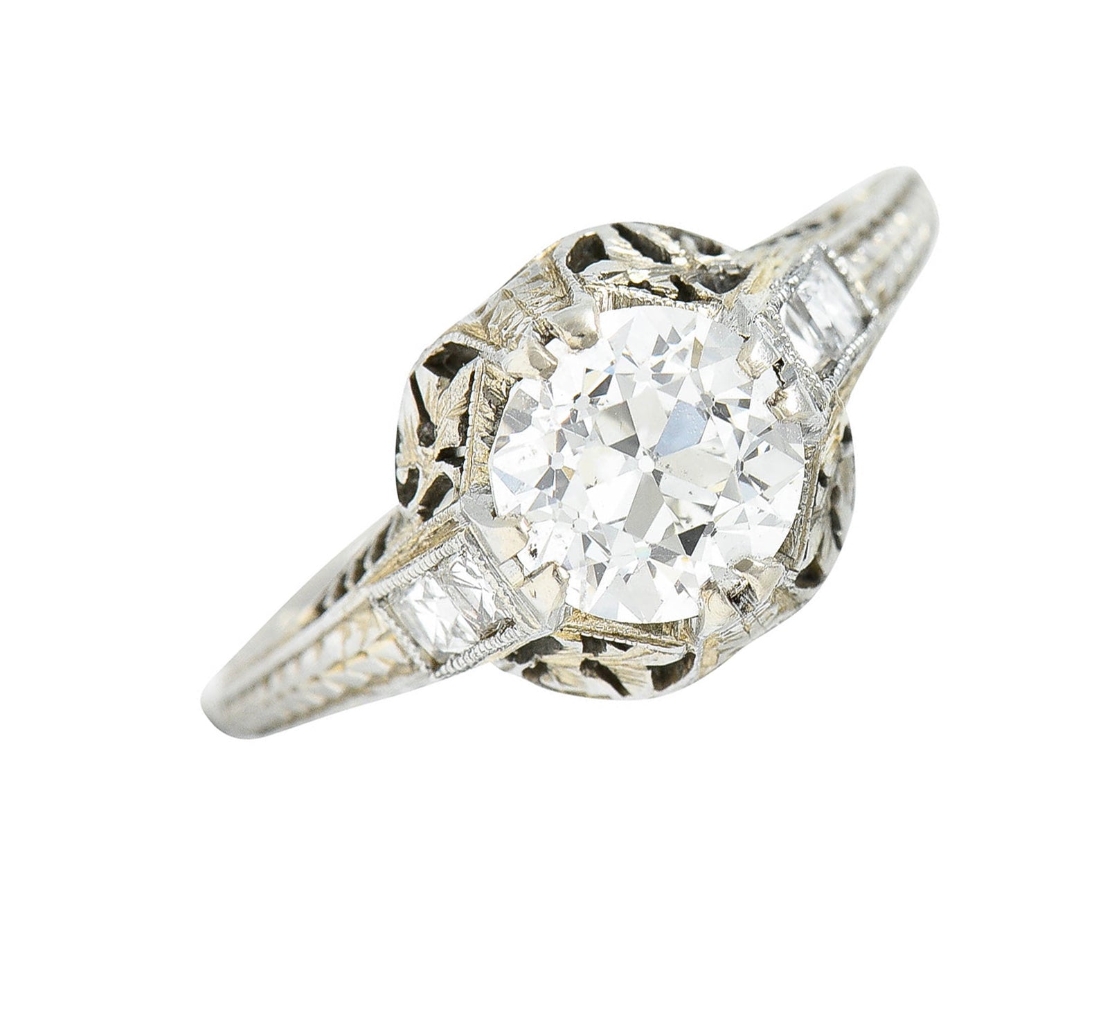 Belais 1.39 CTW Diamond 18 Karat White Gold Engagement RingRing - Wilson's Estate Jewelry