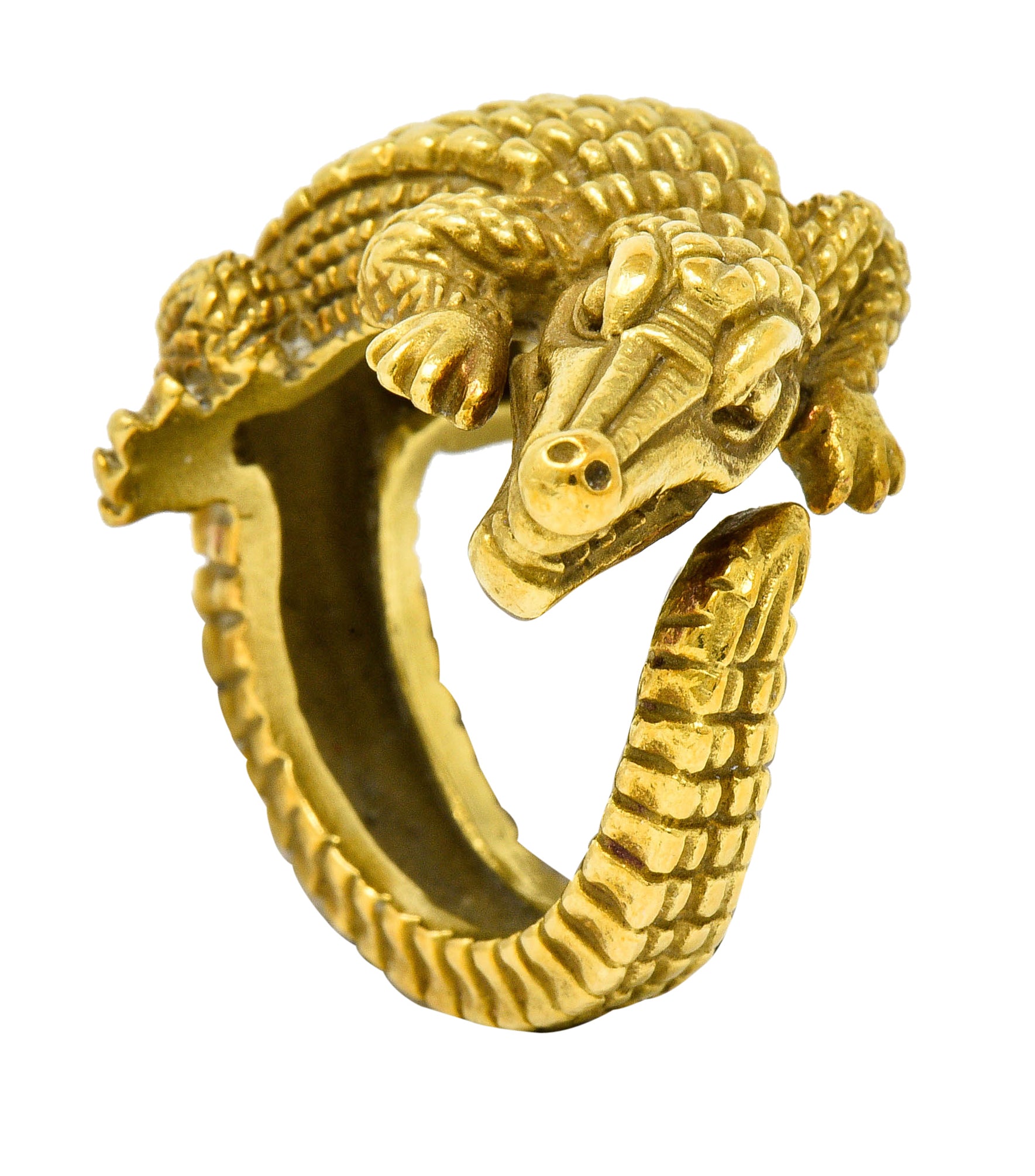 1988 Kieselstein Cord Vintage 18 Karat Green Gold Alligator Ring ...