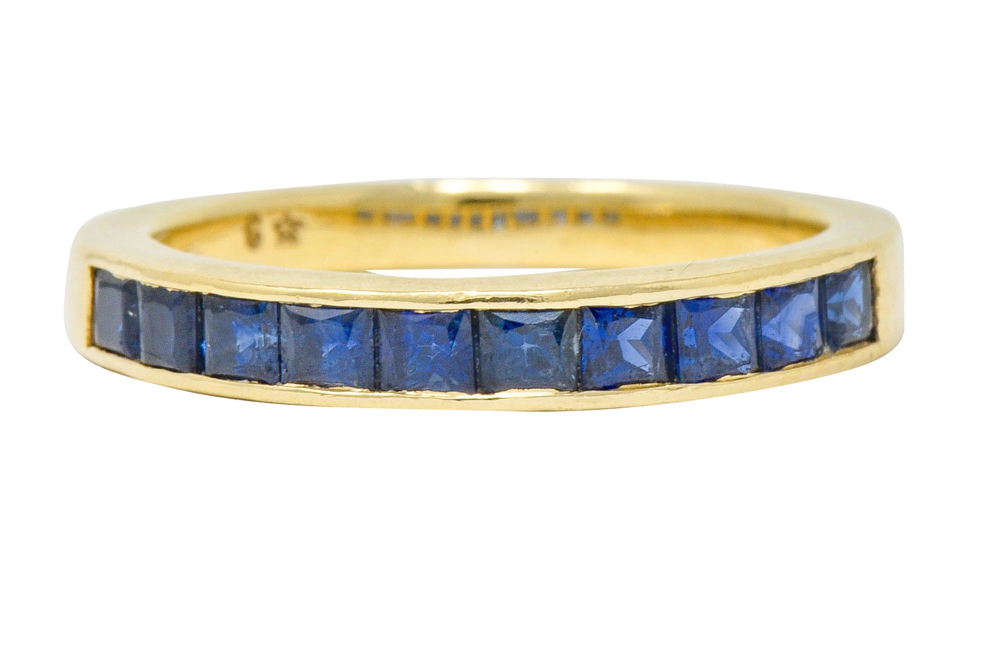 Vintage Sapphire 14 Karat Gold Channel Band Ring - Wilson's Estate Jewelry