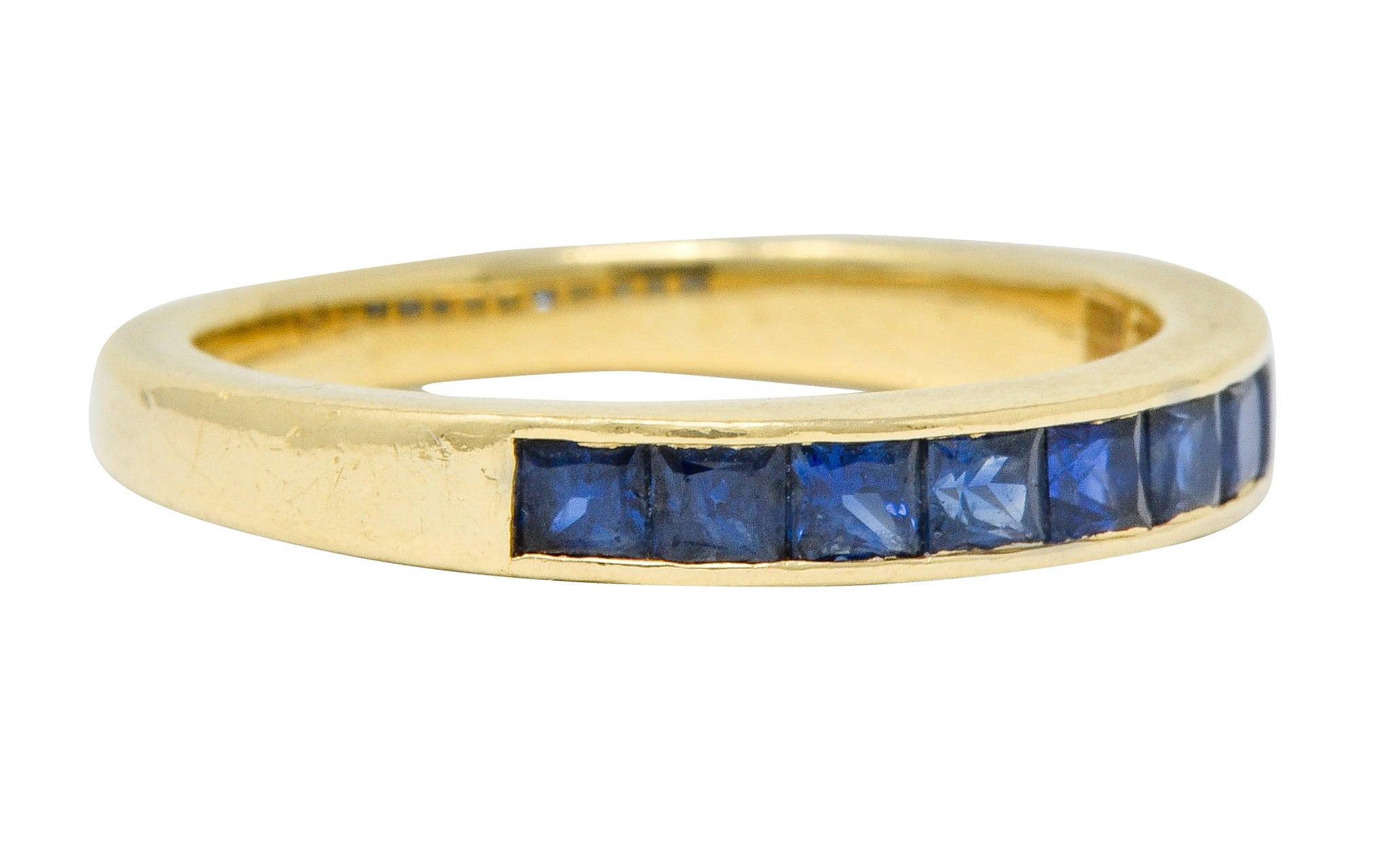 Vintage Sapphire 14 Karat Gold Channel Band Ring - Wilson's Estate Jewelry