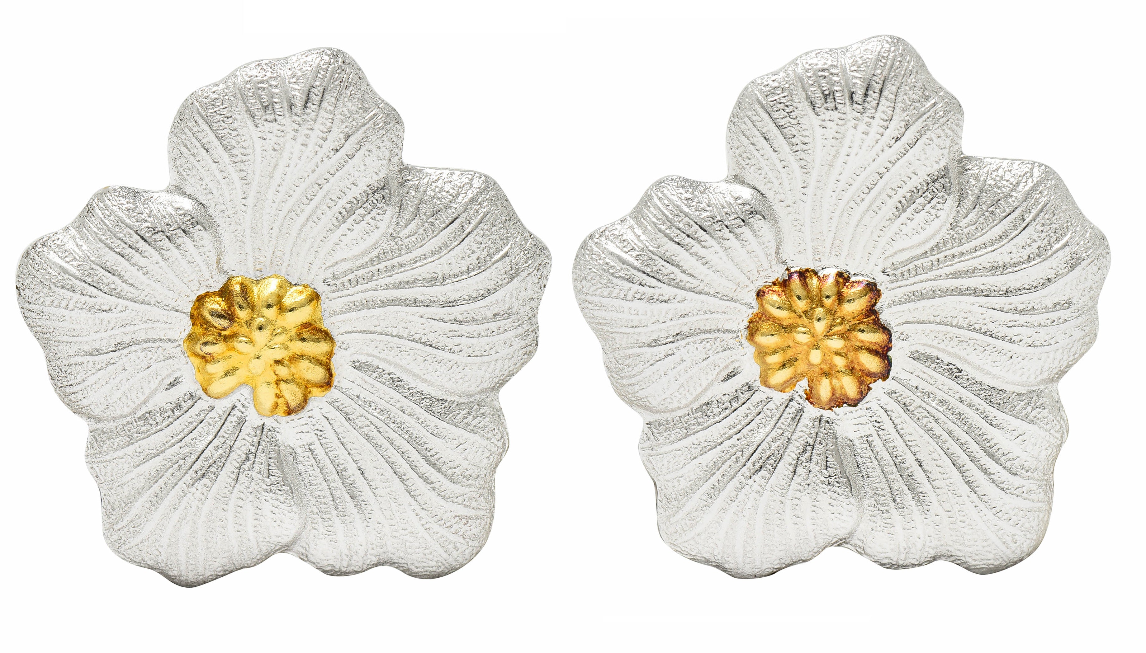 Buccellati Sterling Silver Vermeil Gardenia Blossom Ear-Clip EarringsEarrings - Wilson's Estate Jewelry