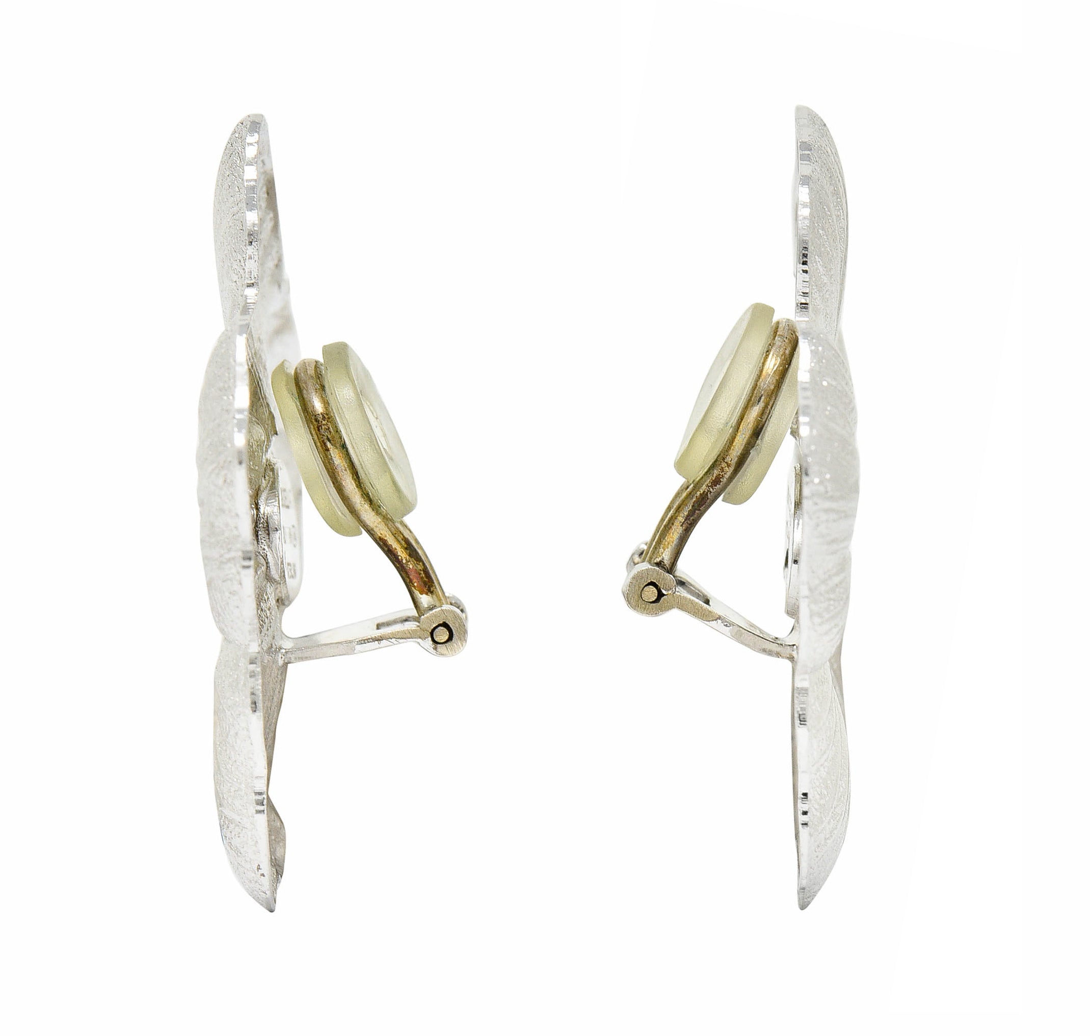 Buccellati Sterling Silver Vermeil Gardenia Blossom Ear-Clip EarringsEarrings - Wilson's Estate Jewelry