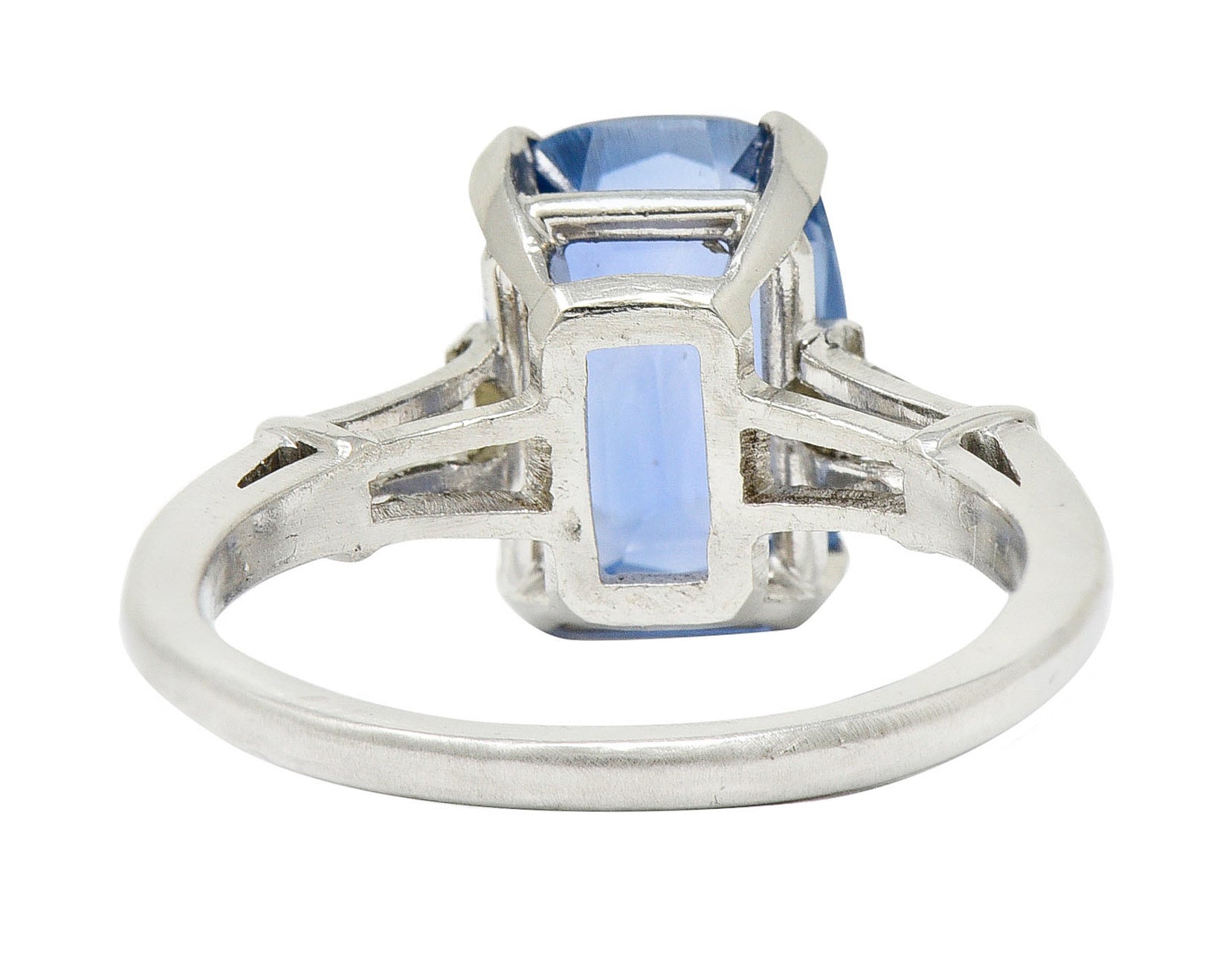 1950's Mid-Century 4.53 CTW No Heat Ceylon Sapphire Diamond Platinum Ring GIARing - Wilson's Estate Jewelry