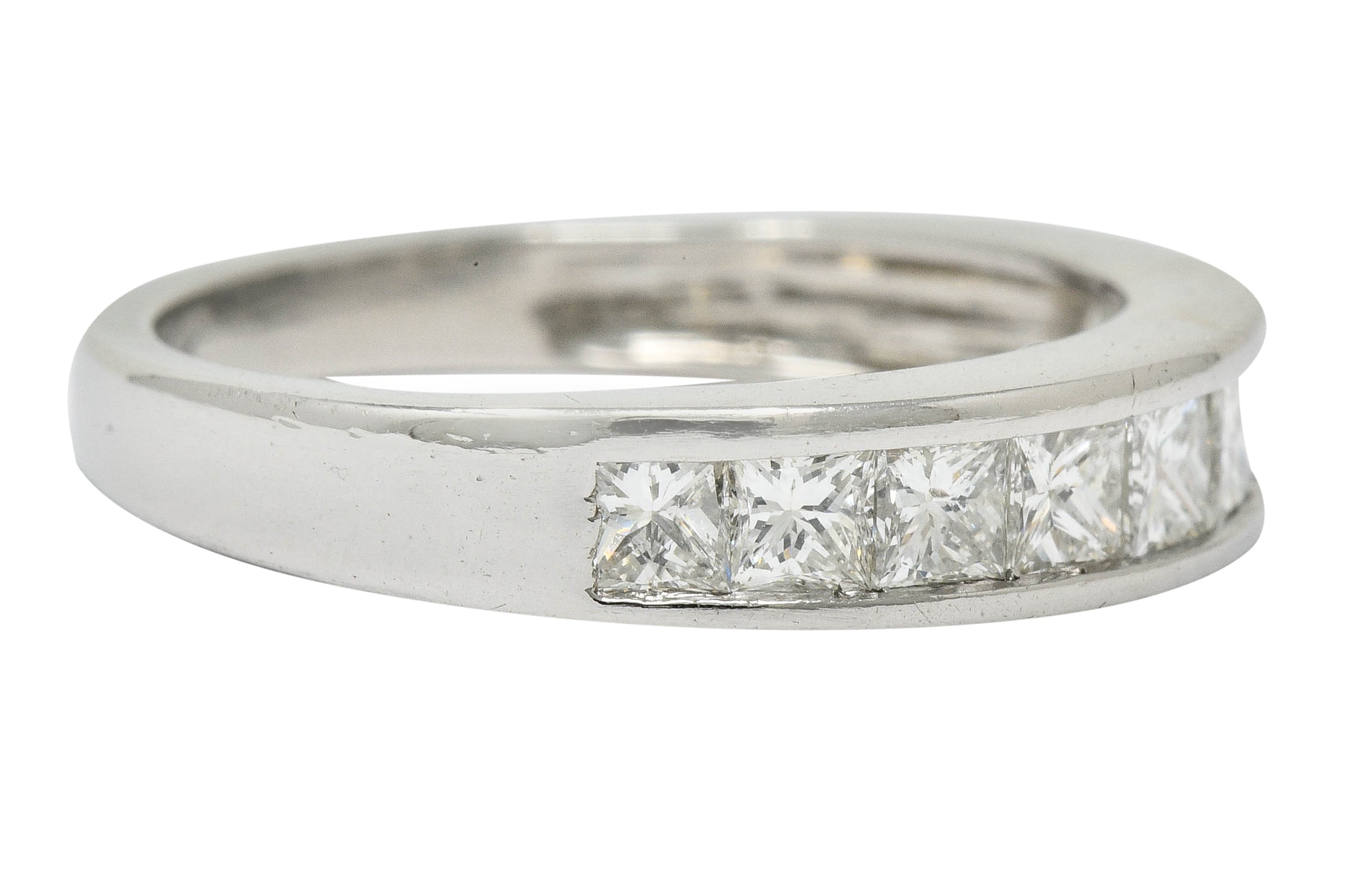 Contemporary 1.00 CTW Princess Cut Diamond Platinum Channel Band Ring - Wilson's Estate Jewelry