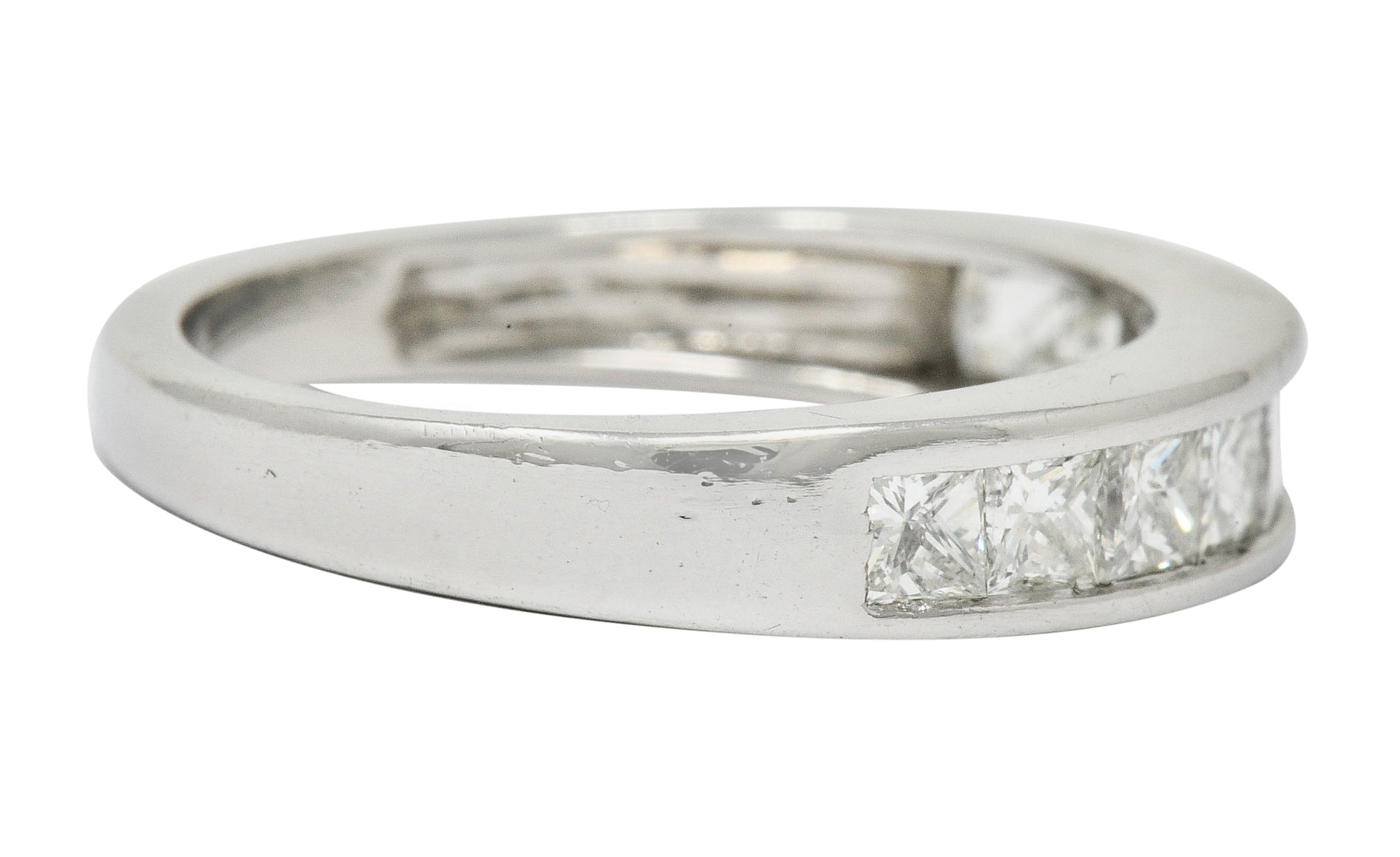 Contemporary 1.00 CTW Princess Cut Diamond Platinum Channel Band Ring - Wilson's Estate Jewelry