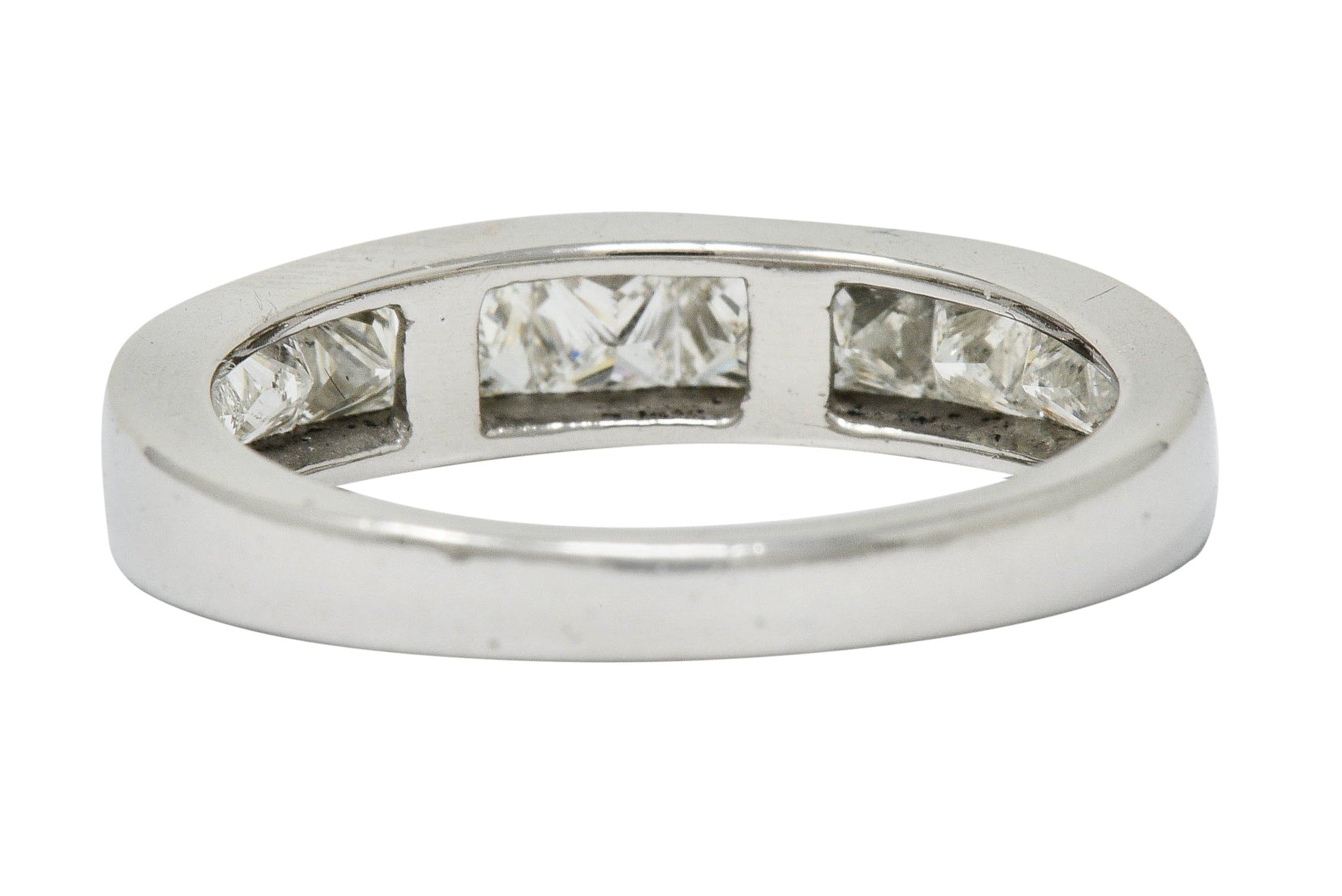 Contemporary 1.00 CTW Princess Cut Diamond Platinum Channel Band Ring - Wilson's Estate Jewelry