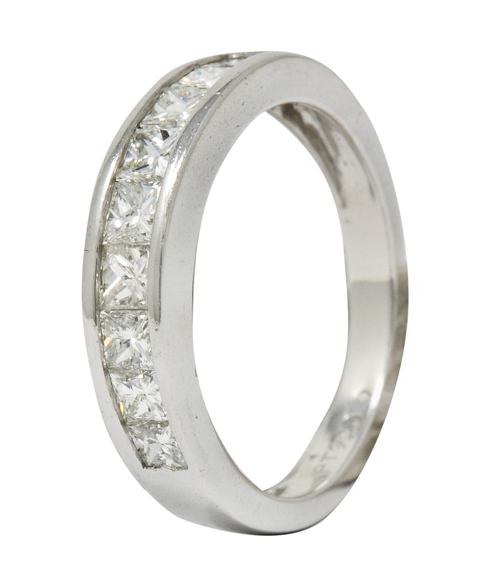 Contemporary 1.00 CTW Princess Cut Diamond Platinum Channel Band Ring - Wilson's Estate Jewelry