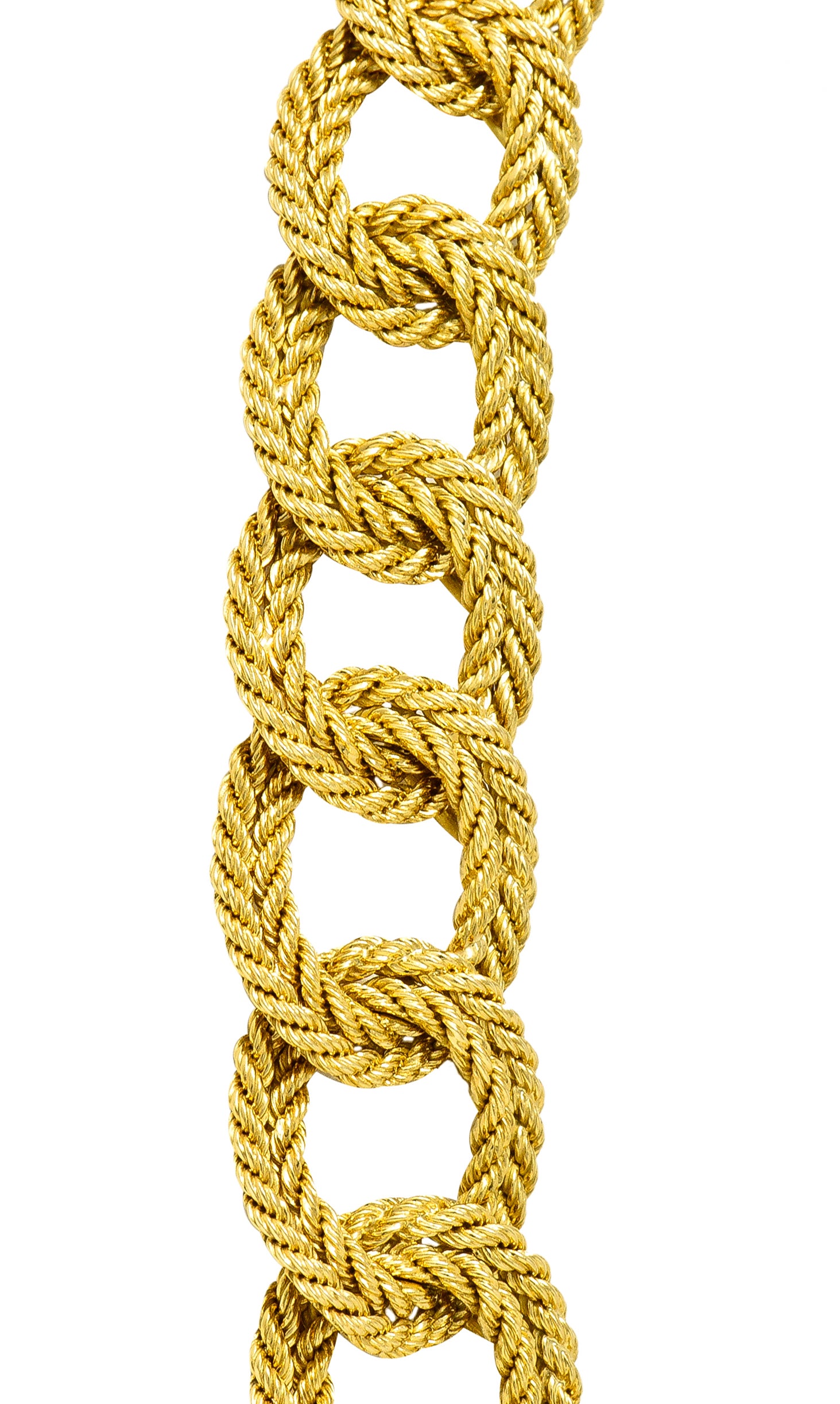 Tiffany & Co. L'enfant French 1960's 18 Karat Yellow Gold Twisted Rope Vintage Curb Chain Necklace Wilson's Estate Jewelry