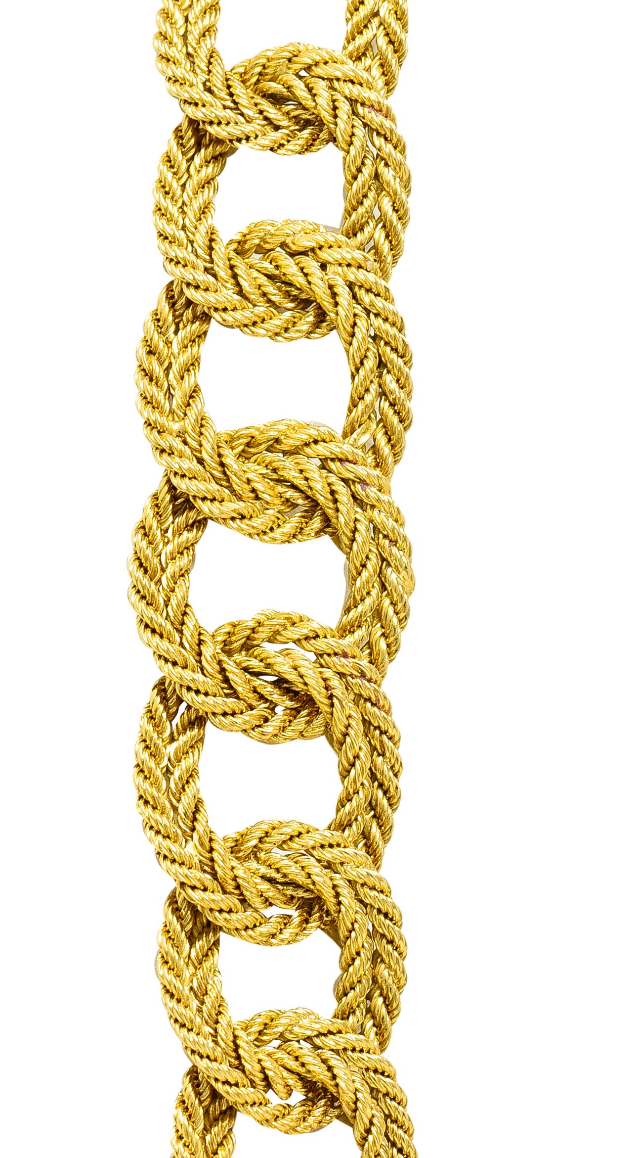 Tiffany & Co. L'enfant French 1960's 18 Karat Yellow Gold Twisted Rope Vintage Curb Chain Necklace Wilson's Estate Jewelry