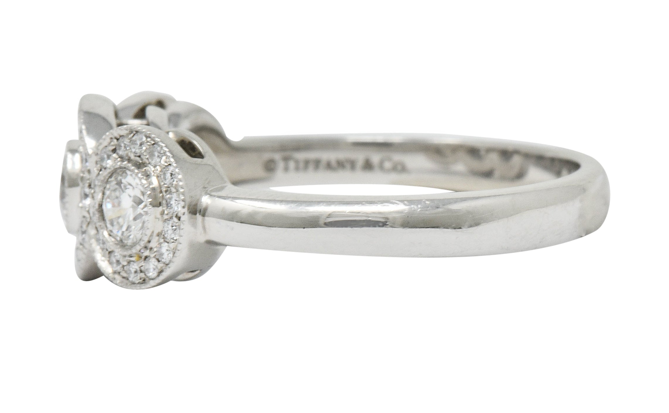 Tiffany & Co. Contemporary 1.00 CTW Diamond Platinum Three Stone Circlet Ring - Wilson's Estate Jewelry