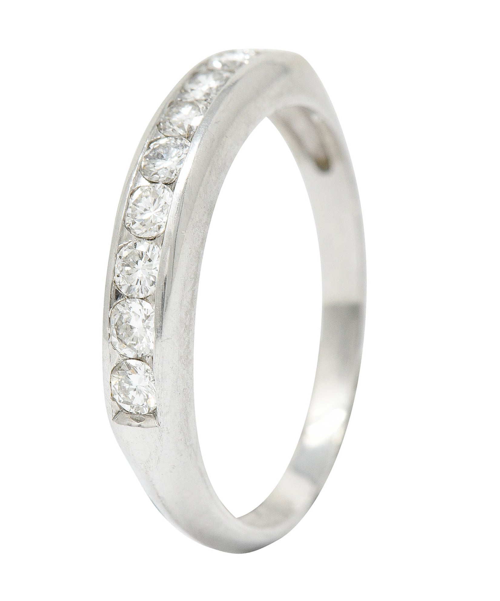 1950's Mid-Century 0.50 CTW Diamond Platinum Channel Band RingRing - Wilson's Estate Jewelry