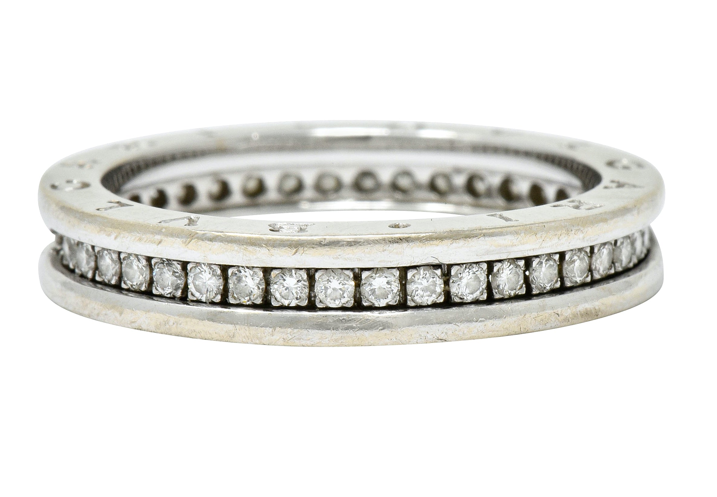 Bulgari 1.20 CTW Diamond 18 Karat White Gold Men's Eternity Band Ring - Wilson's Estate Jewelry