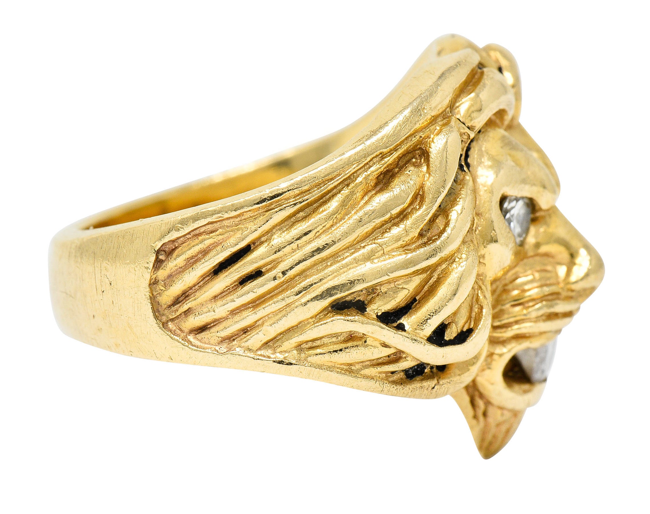 Clyde Duneier Diamond 14 Karat Gold Lion Band RingRing - Wilson's Estate Jewelry