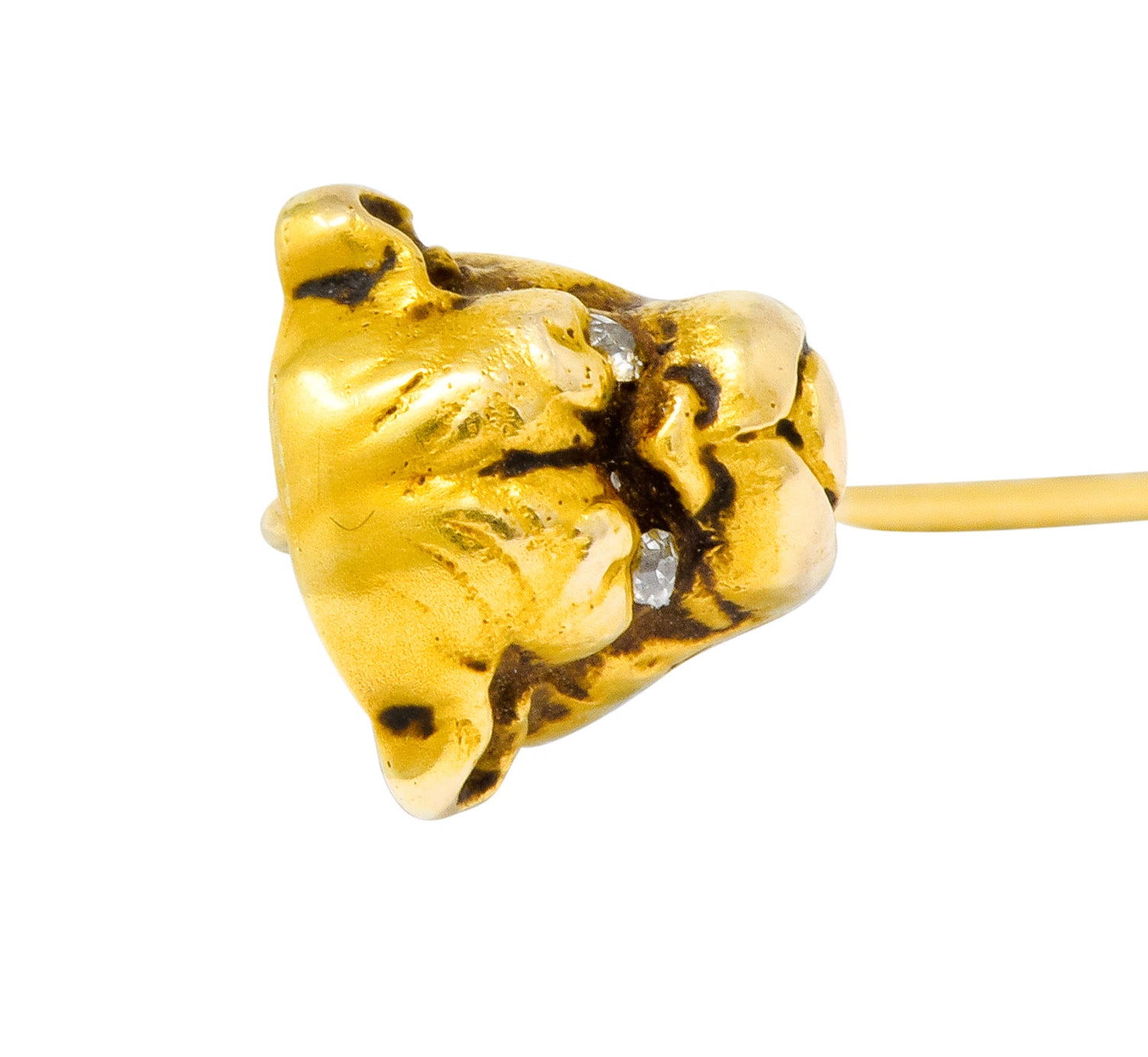 Victorian Diamond 14 Karat Gold Bulldog Stickpin - Wilson's Estate Jewelry