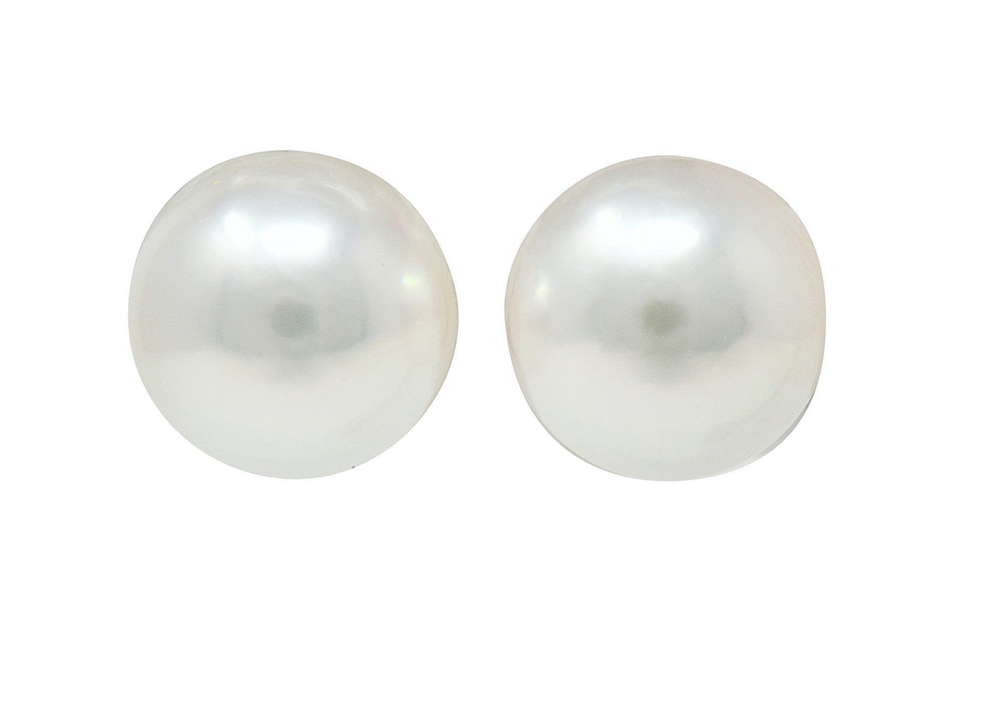 Mikimoto Cultured Pearl Diamond 18 Karat White Gold Stud Earrings - Wilson's Estate Jewelry