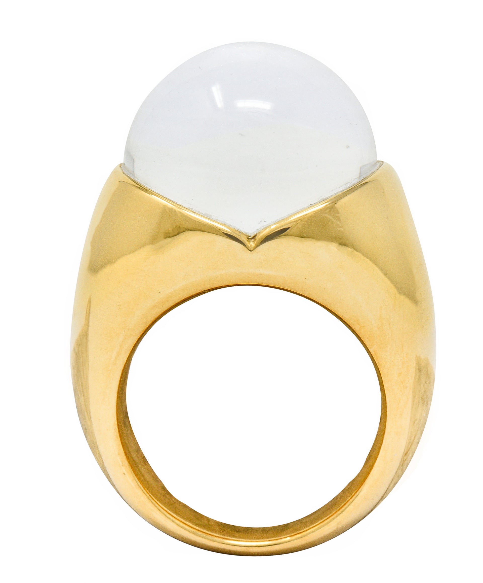 Mauboussin Paris Diamond Rock Crystal 18 Karat Gold Orb RingRing - Wilson's Estate Jewelry