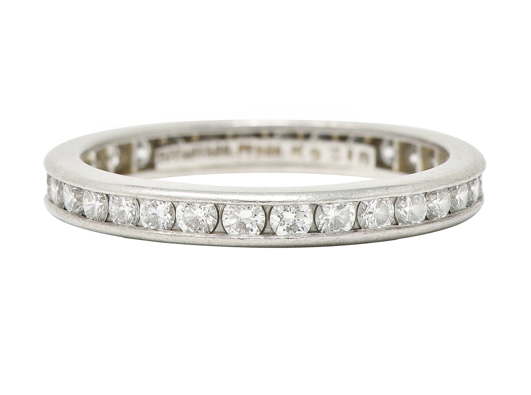 Tiffany & Co. Contemporary 0.90 CTW Diamond Platinum Eternity Channel Band Ring Wilson's Estate Jewelry