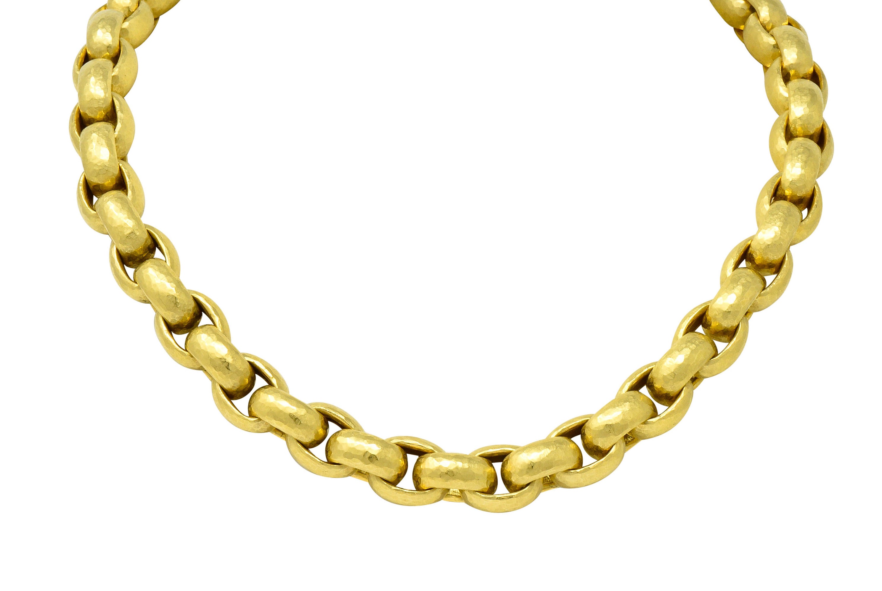 Paloma Picasso Tiffany & Co. 18 Karat Yellow Gold Hammered Link NecklaceNecklace - Wilson's Estate Jewelry