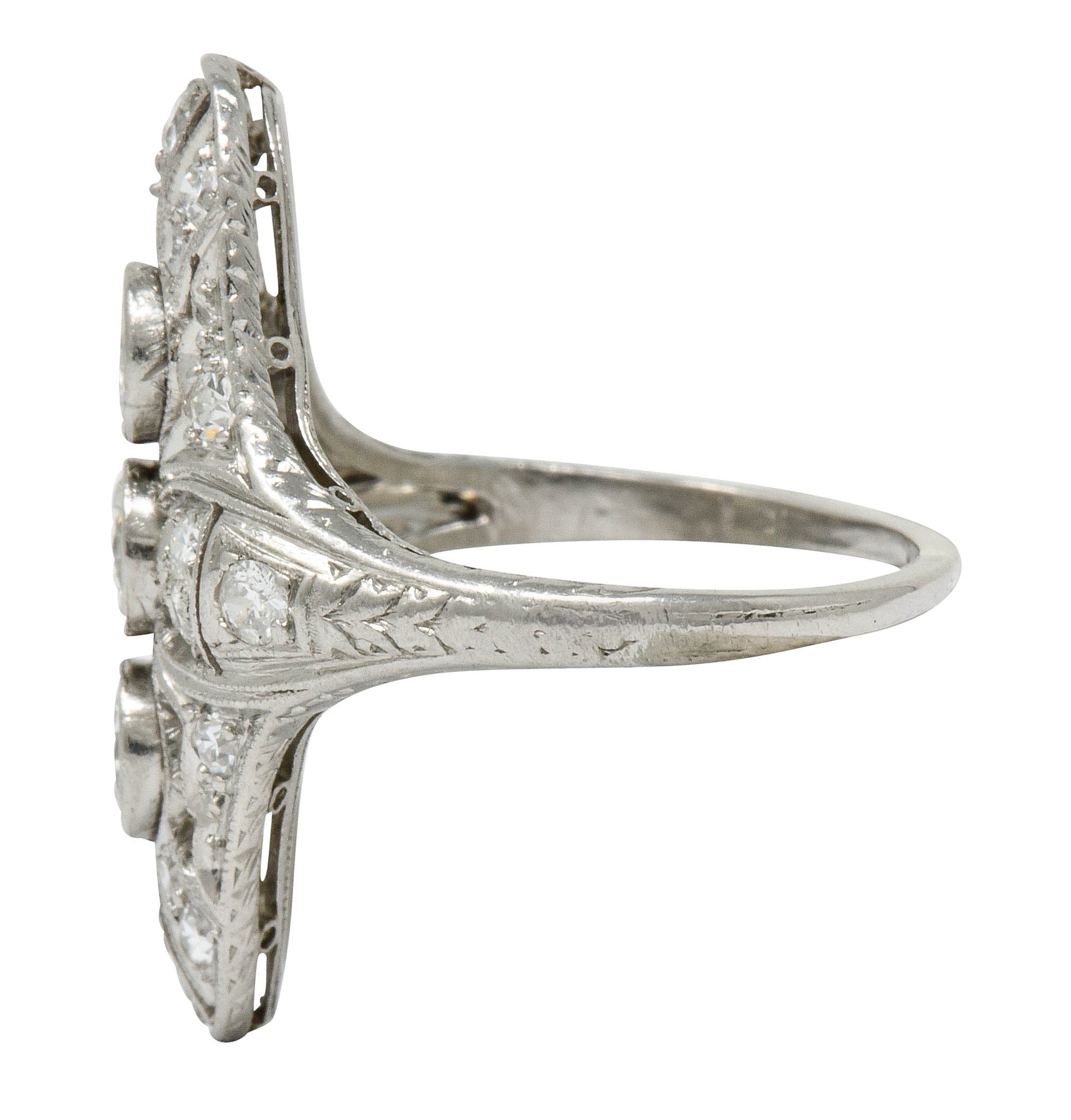 .11111 *Art Deco 1.25 CTW Diamond Platinum Dinner Ring - Wilson's Estate Jewelry