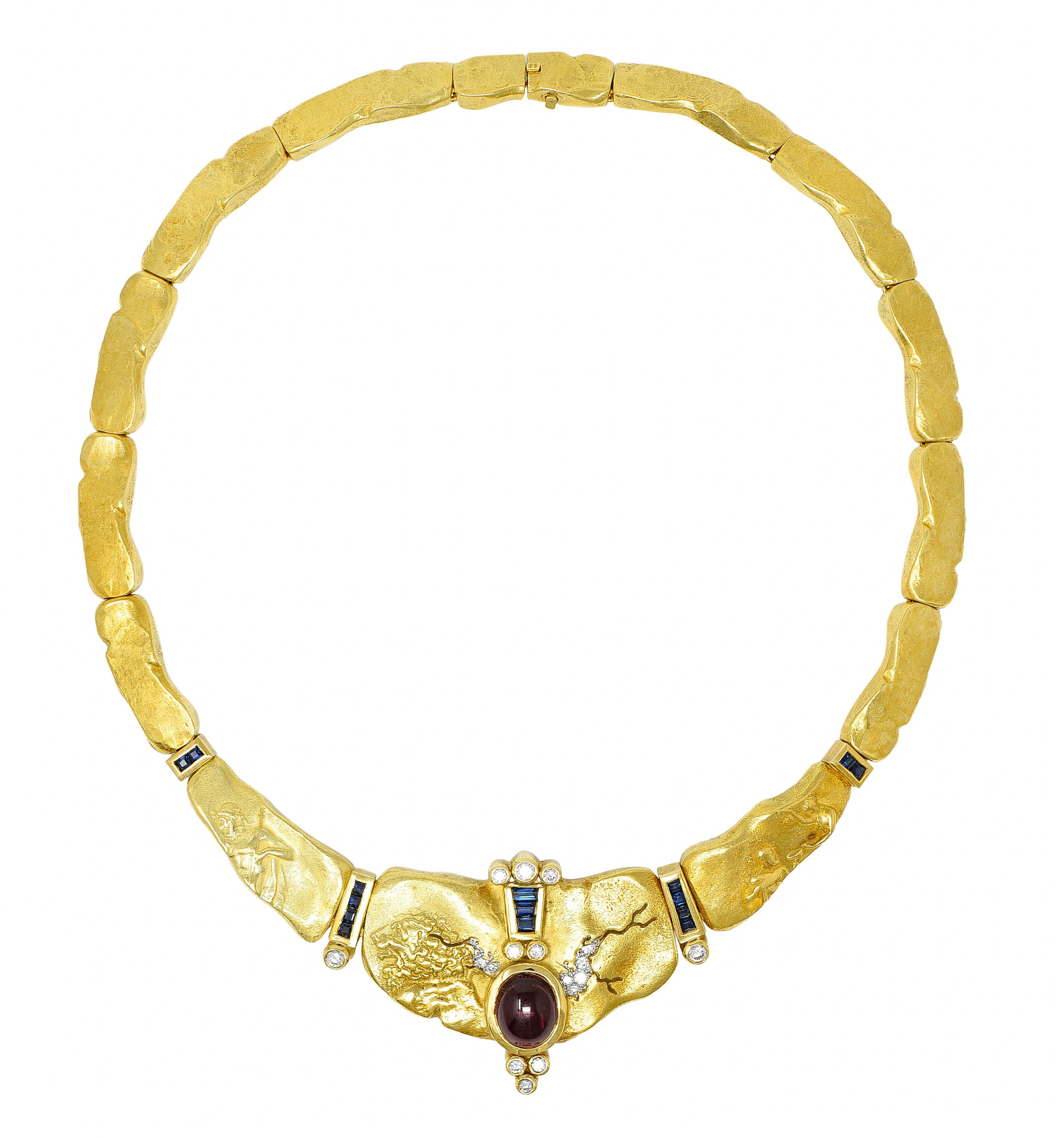 SeidenGang Sapphire Diamond Garnet 18 Karat Gold Odyssey Collar NecklaceNecklace - Wilson's Estate Jewelry