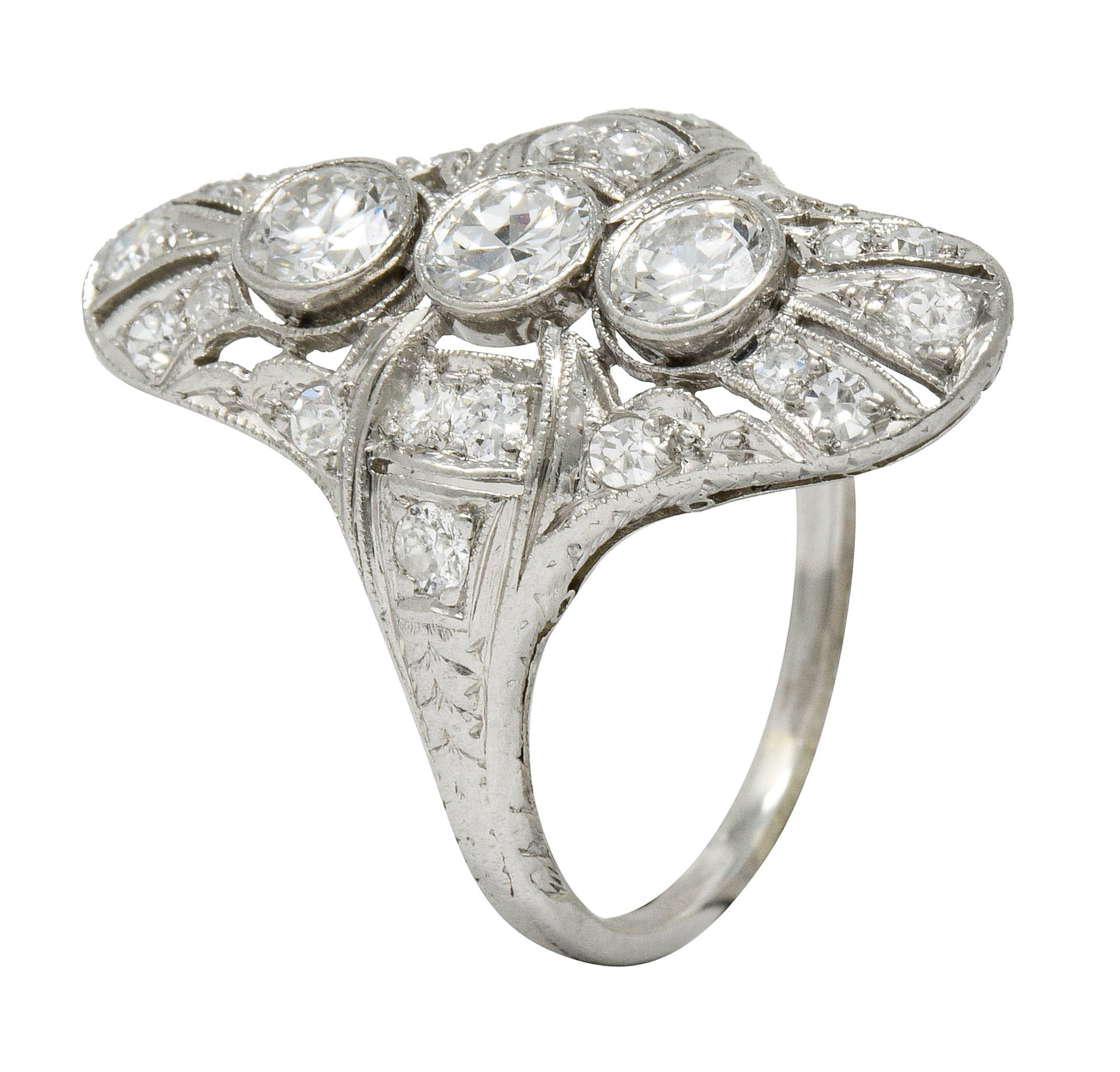 .11111 *Art Deco 1.25 CTW Diamond Platinum Dinner Ring - Wilson's Estate Jewelry