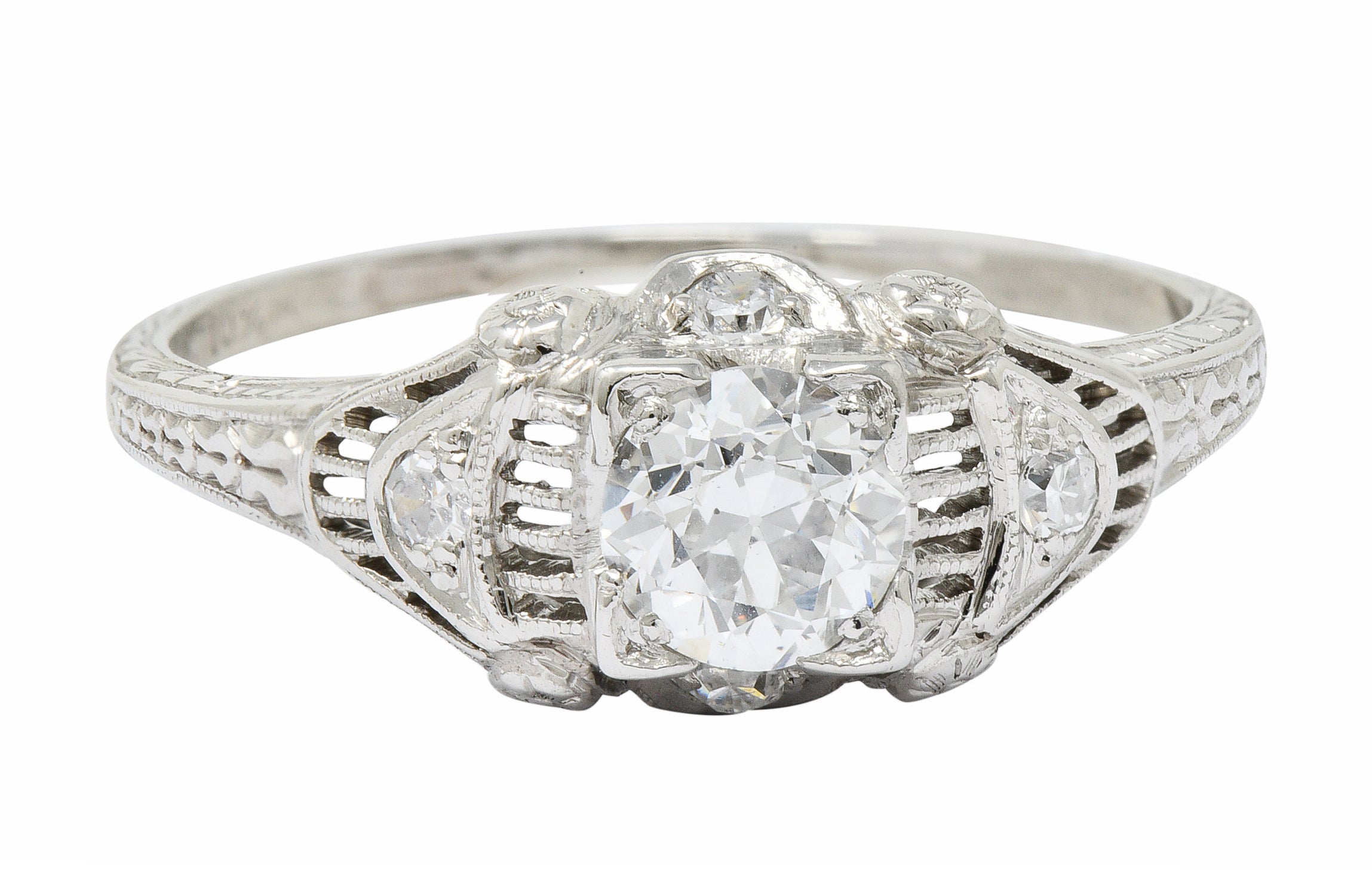 Art Deco 0.65 CTW Diamond Platinum Engagement RingRing - Wilson's Estate Jewelry