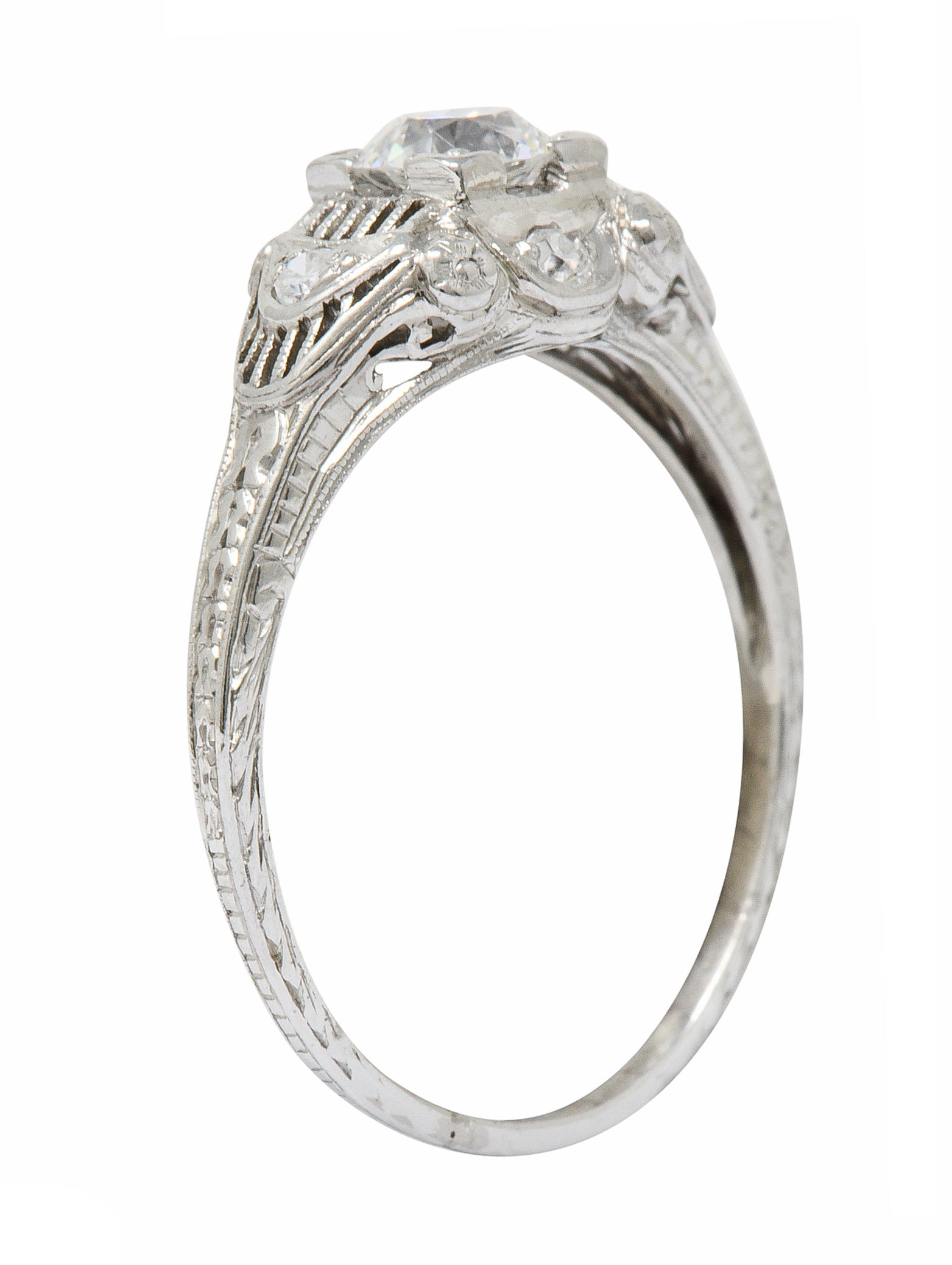 Art Deco 0.65 CTW Diamond Platinum Engagement RingRing - Wilson's Estate Jewelry