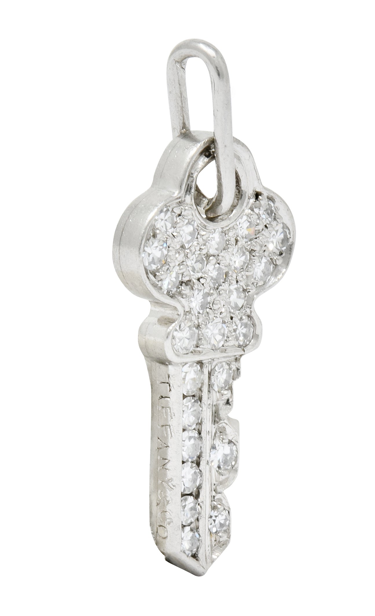 Tiffany & Co. Diamond Platinum Key Charm Circa 1950 - Wilson's Estate Jewelry