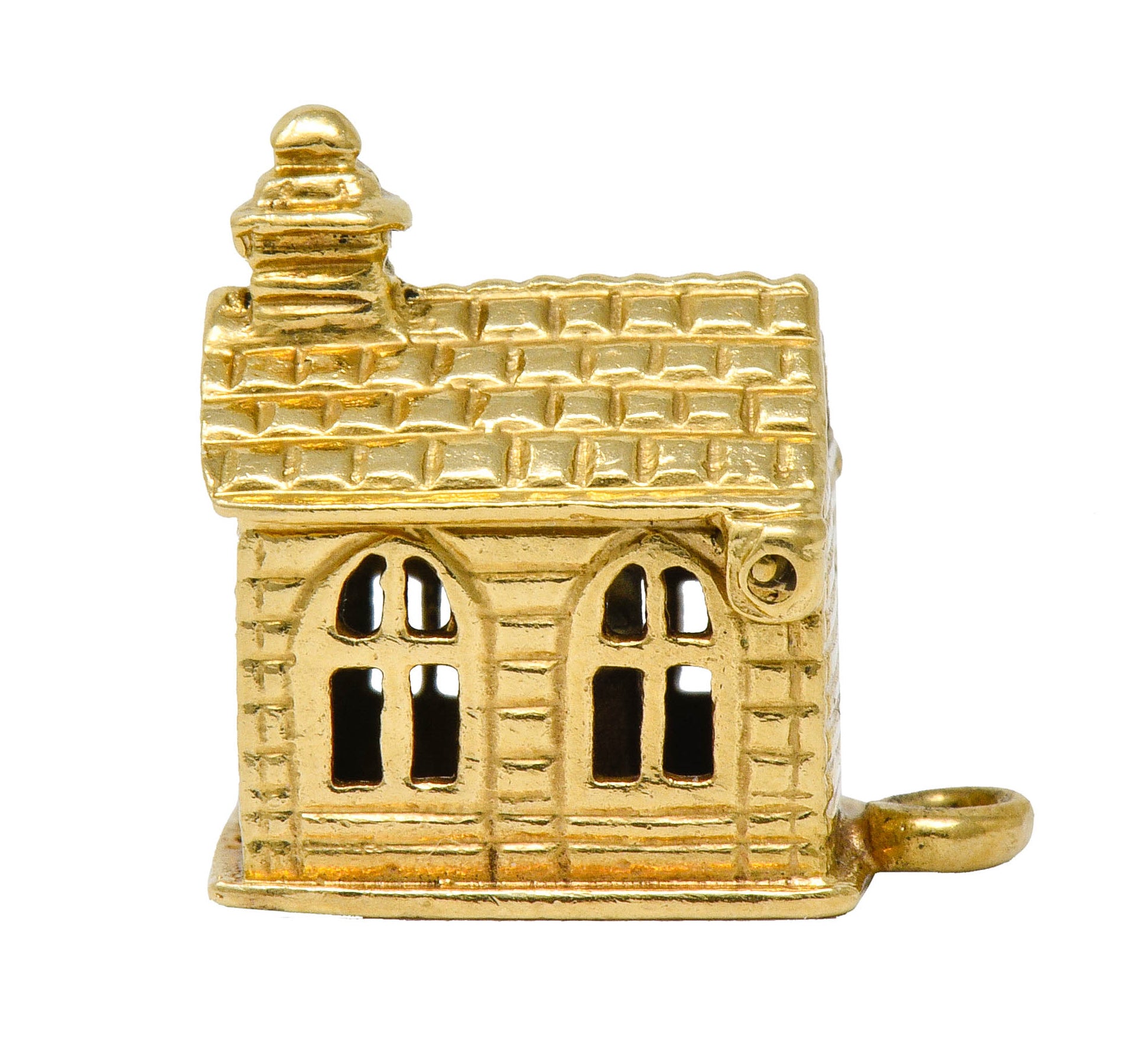 .11111 *Retro Enamel 14 Karat Gold Chapel Charm - Wilson's Estate Jewelry