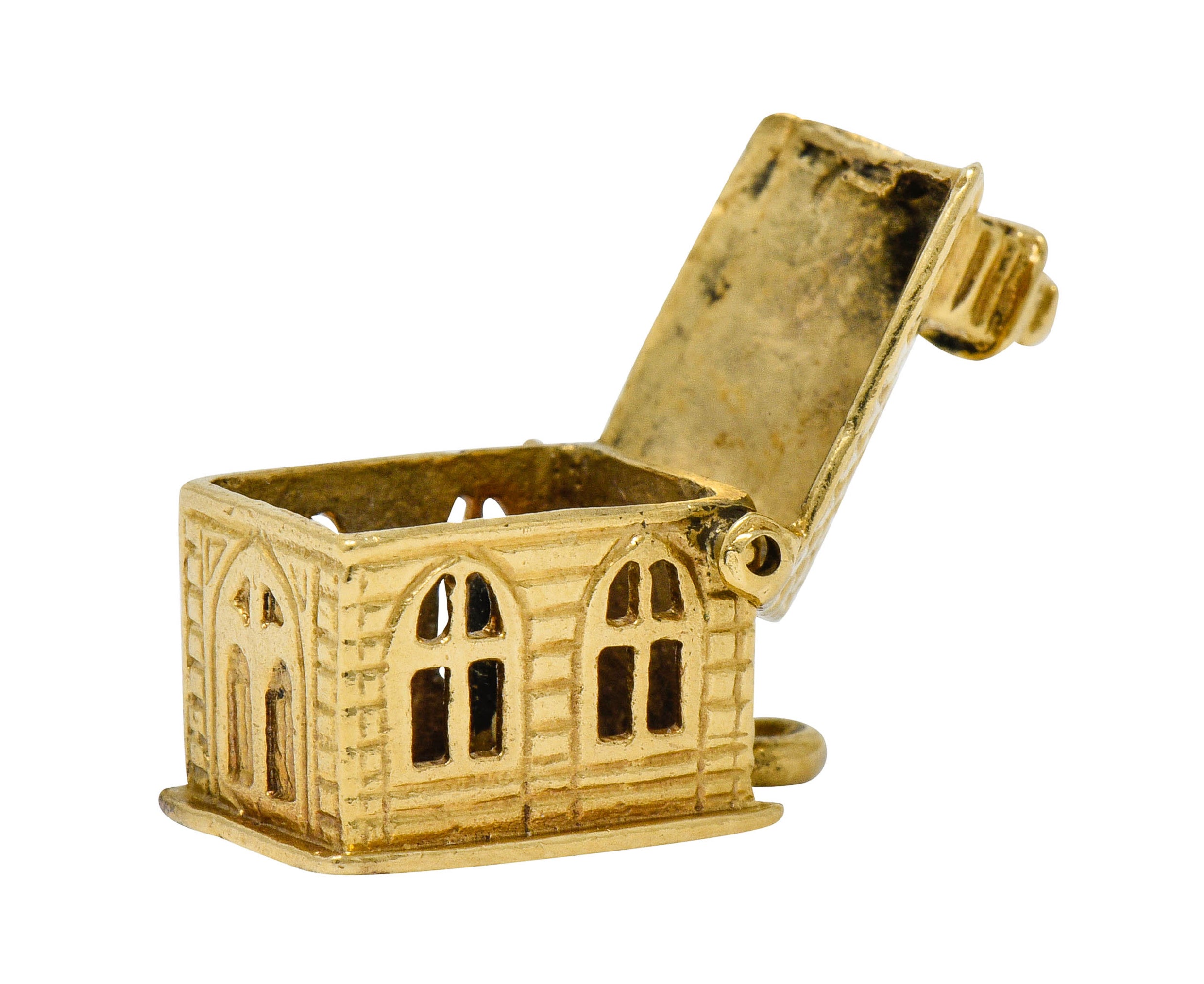 .11111 *Retro Enamel 14 Karat Gold Chapel Charm - Wilson's Estate Jewelry