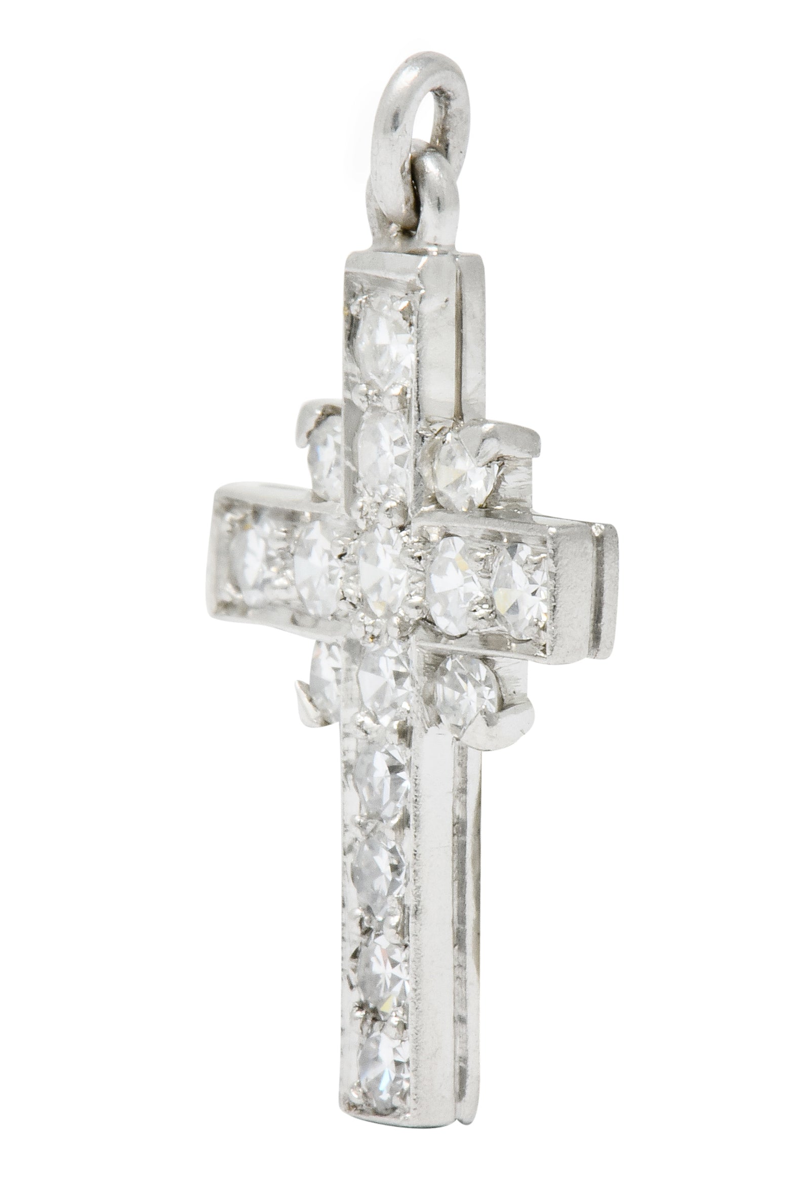 Tiffany & Co. Diamond Platinum Cross Charm Circa 1950 - Wilson's Estate Jewelry