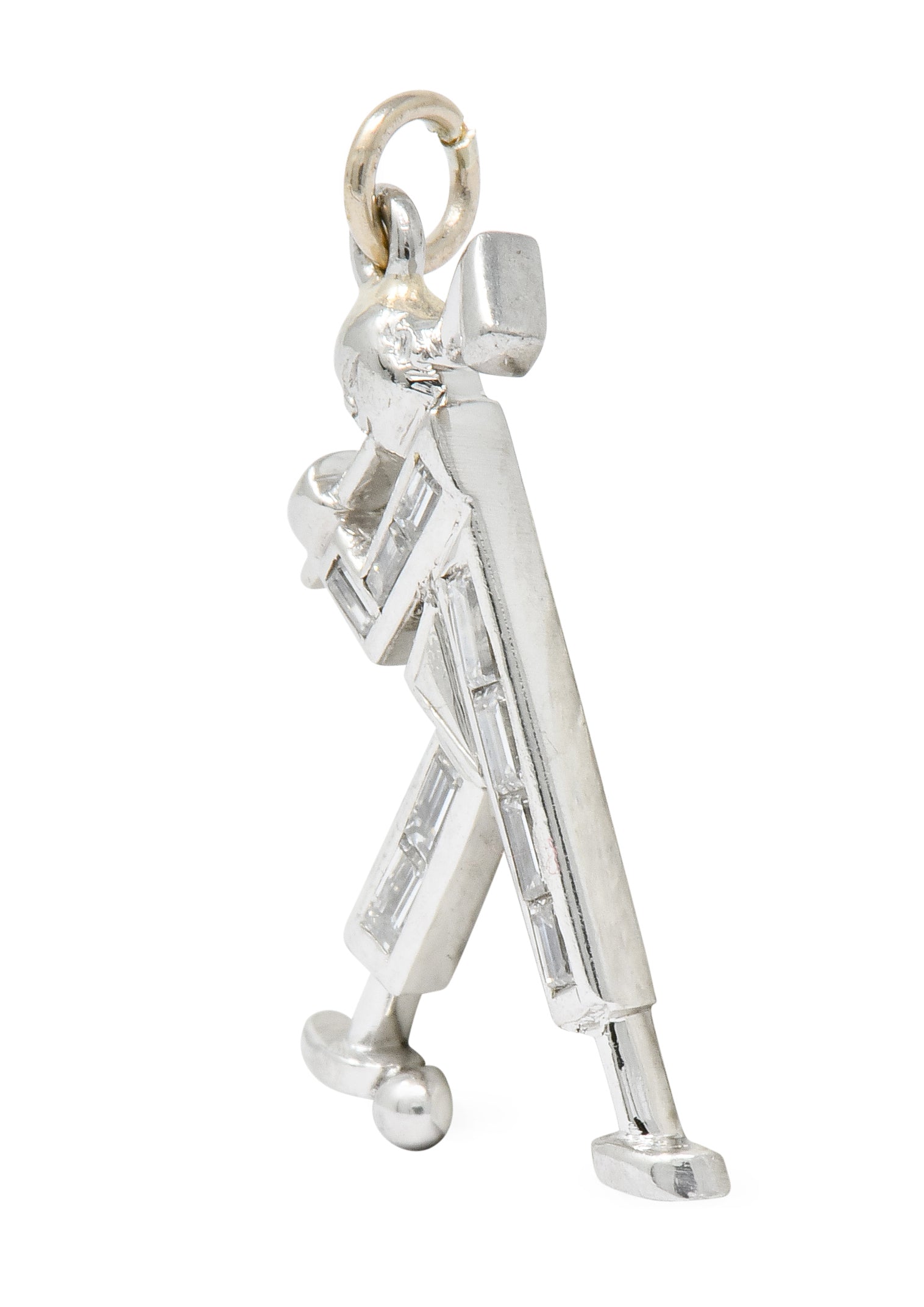 Vintage 0.50 CTW Diamond Platinum Golfer Charm Circa 1990 - Wilson's Estate Jewelry