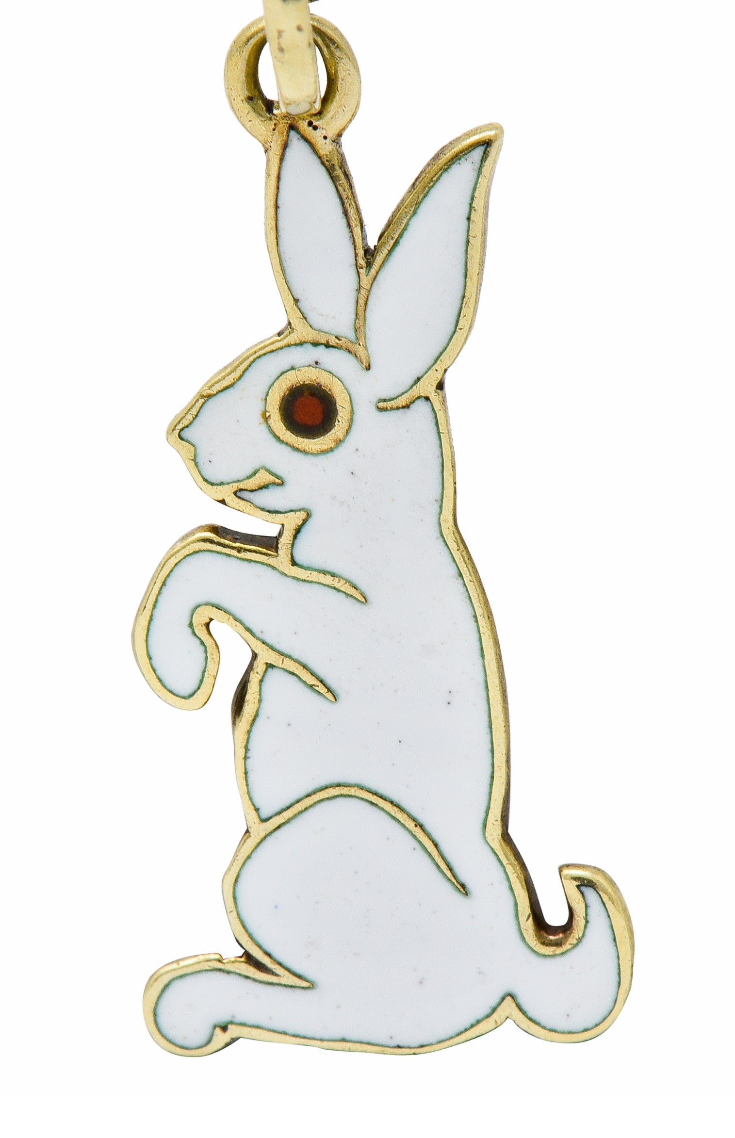 Cartier New York Art Deco Enamel 14 Karat Gold Rabbit Charmcharm - Wilson's Estate Jewelry