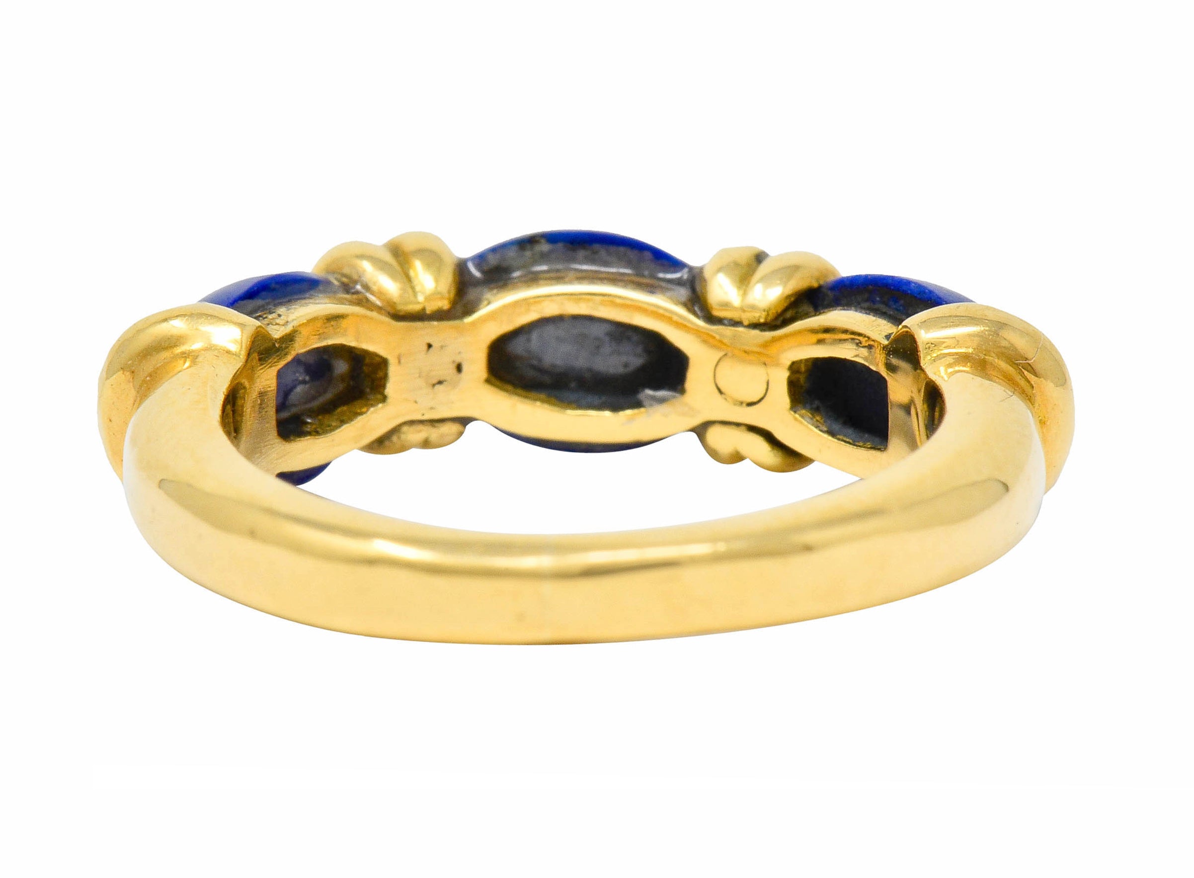 Hermes Paris Contemporary Lapis 18 Karat Gold Stacking Band RingRing - Wilson's Estate Jewelry