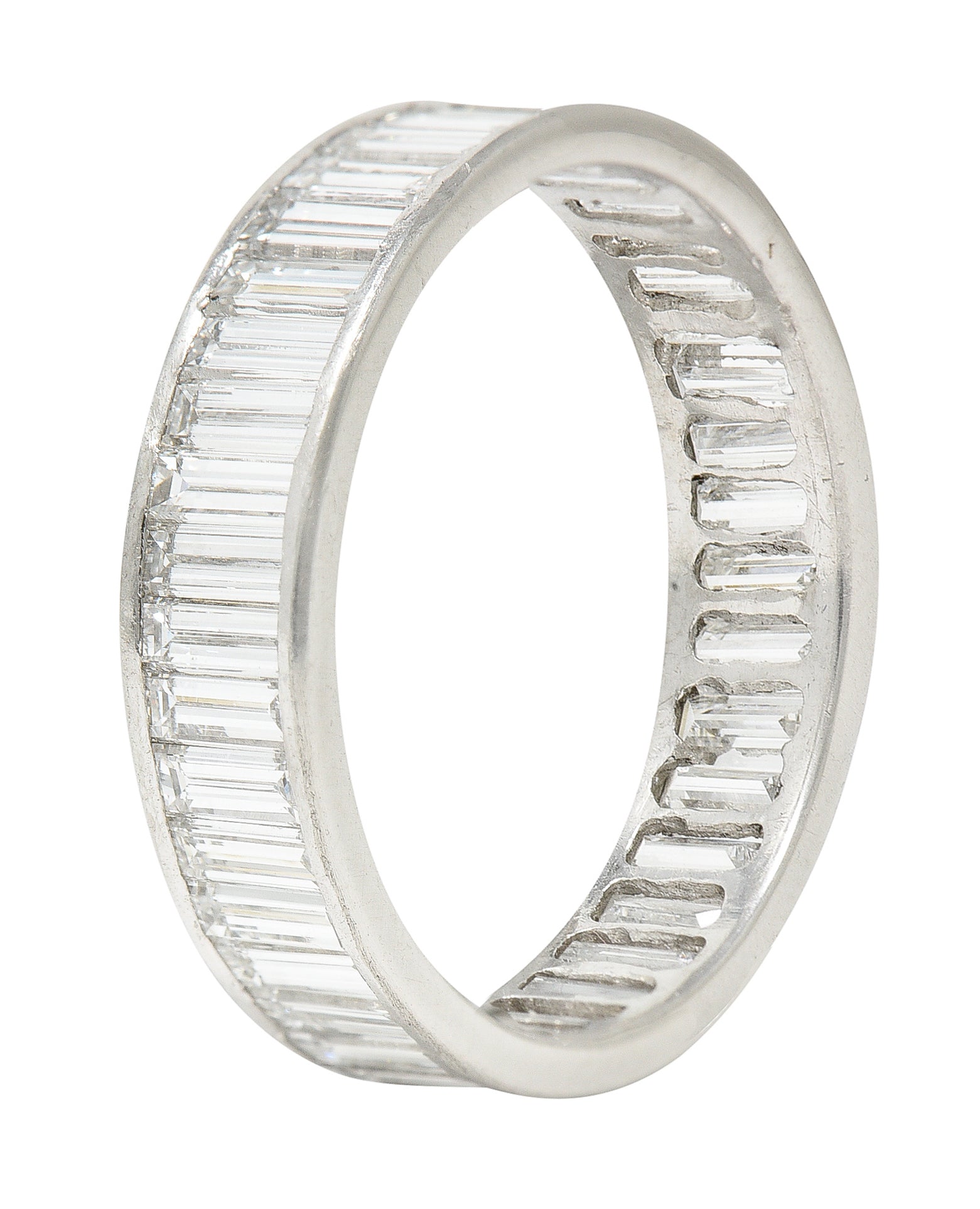 Mid-Century 2.70 CTW Diamond Platinum Eternity Wedding Band Ring Wilson's Estate Jewelry