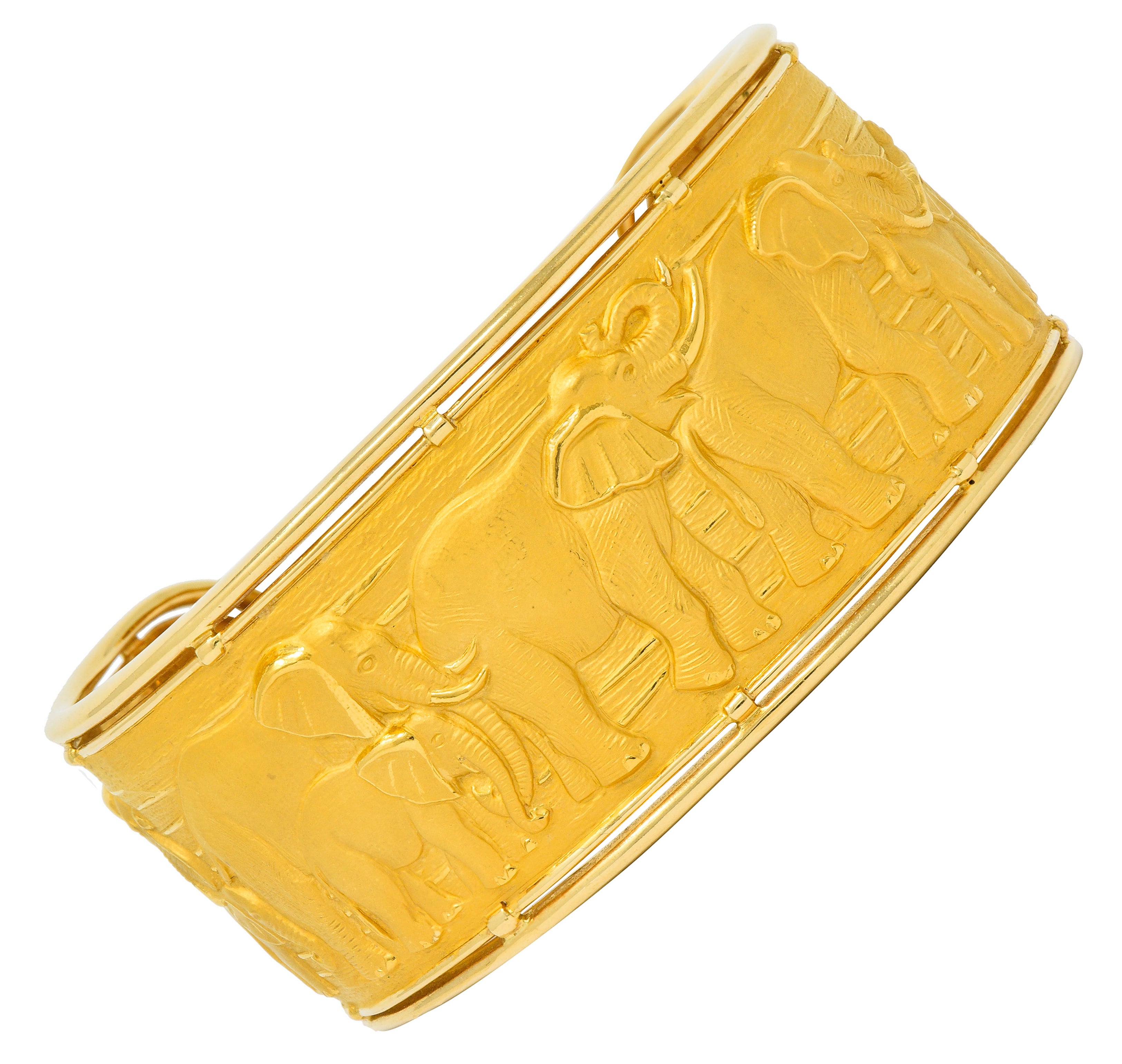 Carrera Y Carrera 18 Karat Gold Elephant Cuff Braceletbracelet - Wilson's Estate Jewelry