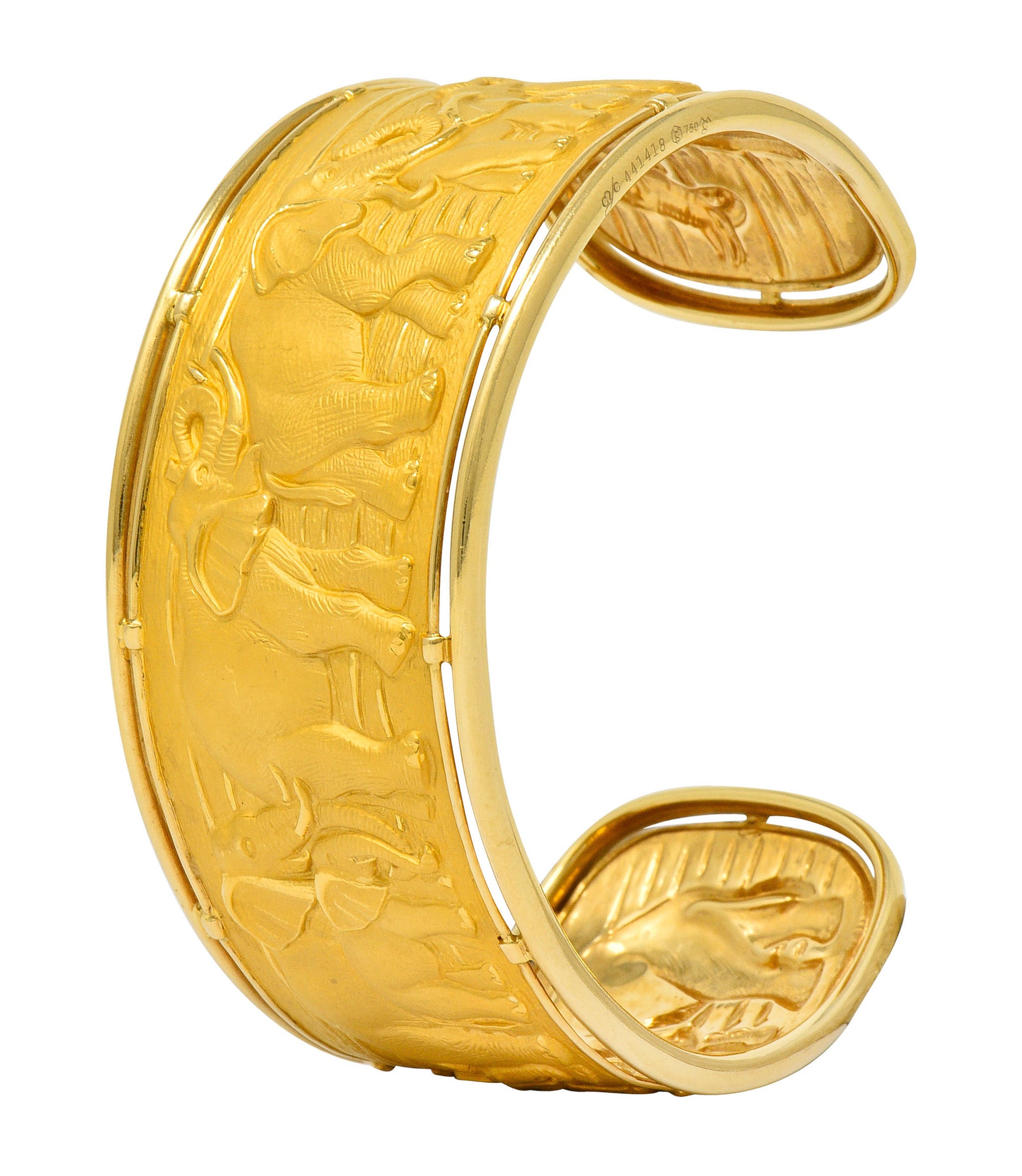 Carrera Y Carrera 18 Karat Gold Elephant Cuff Braceletbracelet - Wilson's Estate Jewelry