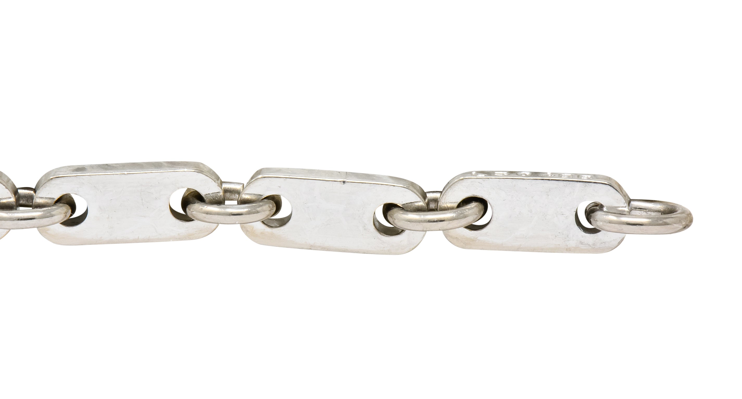 1998 Cartier 18 Karat White Gold Unisex Link Bracelet - Wilson's Estate Jewelry