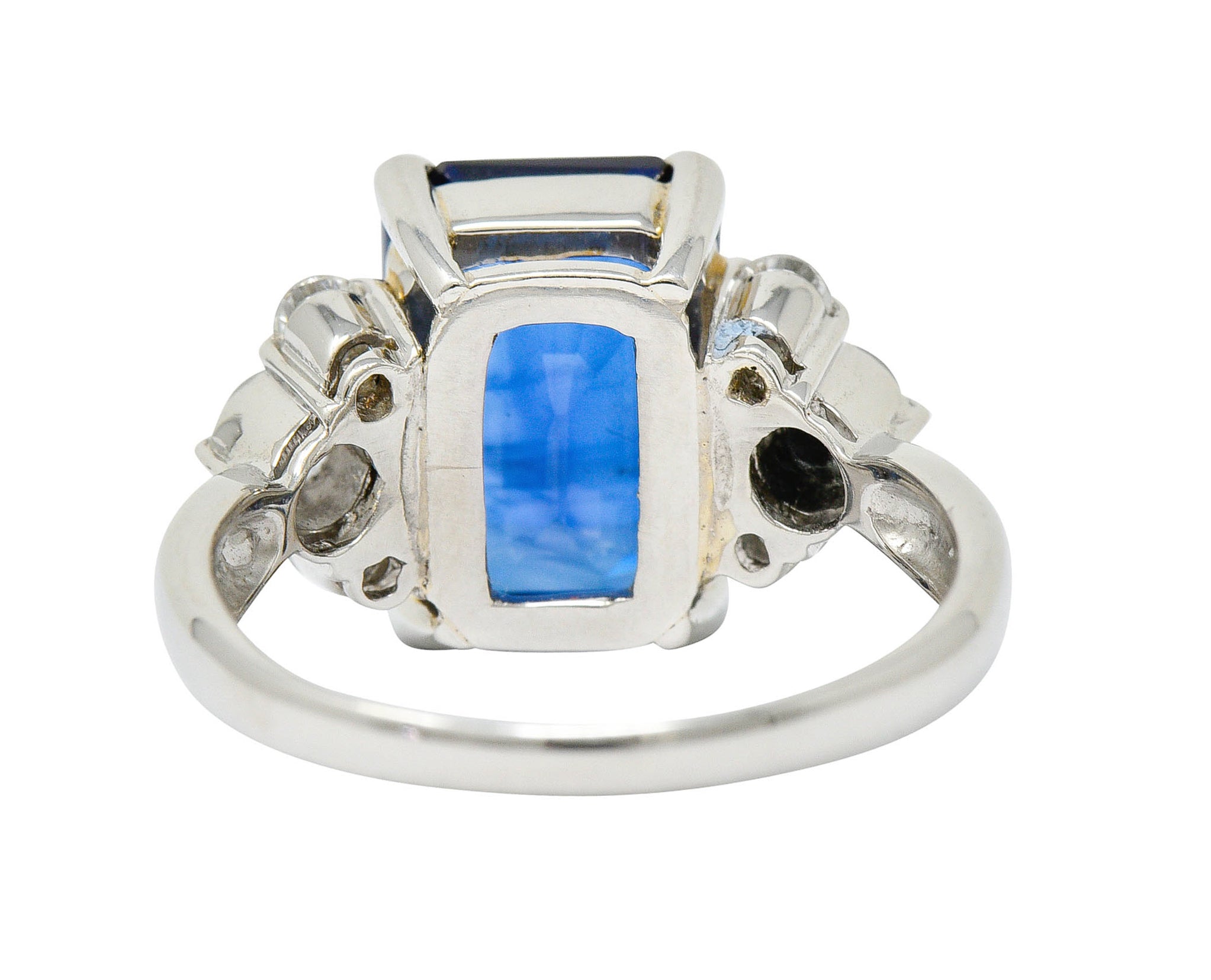 4.96 CTW Sapphire Diamond Platinum Gemstone Ring GIARing - Wilson's Estate Jewelry