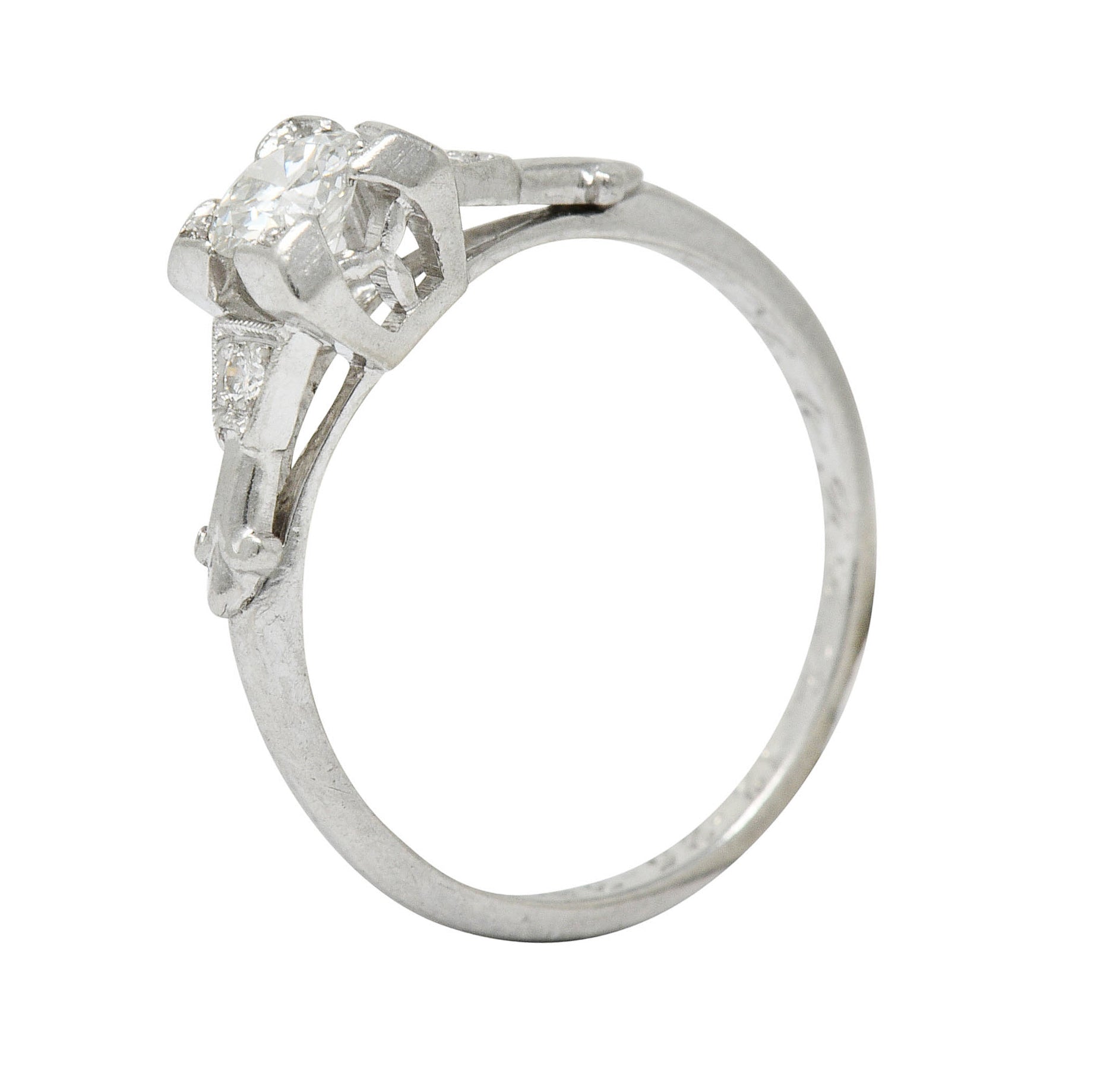 W.W. Fulmer & Co. 0.32 CTW Diamond Platinum Fleur-De-Lis Engagement RingRing - Wilson's Estate Jewelry