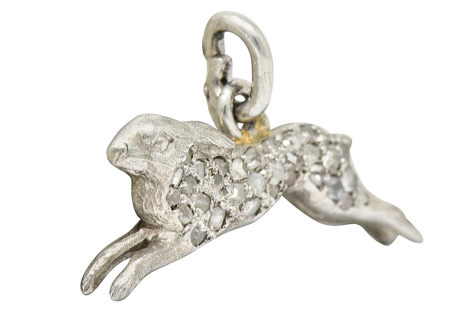 1920's Art Deco Pave Diamond Platinum Rabbit Charmcharm - Wilson's Estate Jewelry