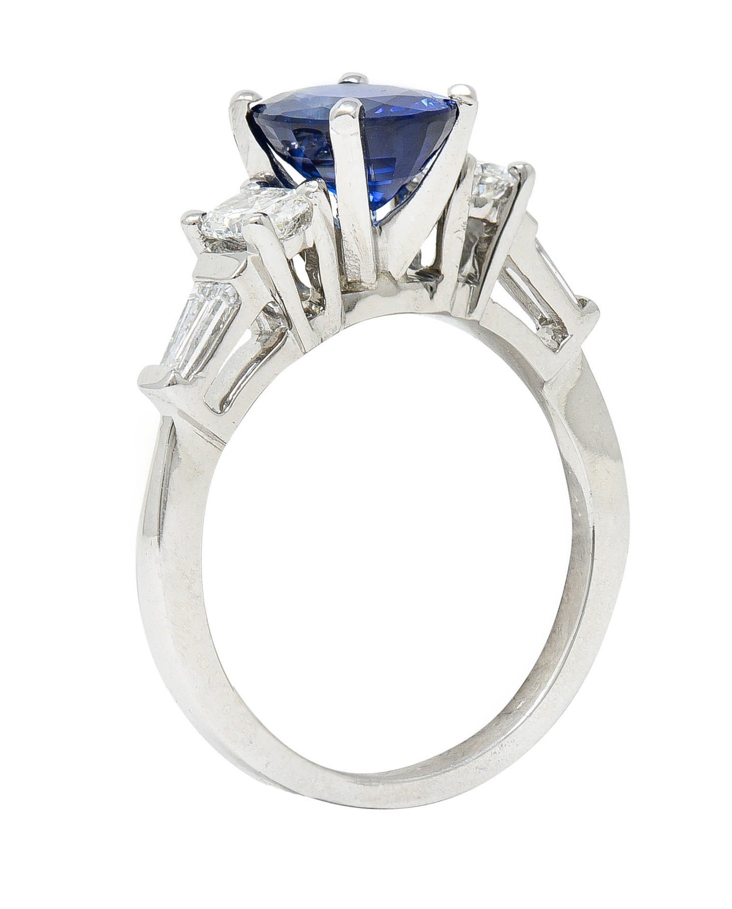 Contemporary 3.35 CTW Sapphire Diamond Platinum RingRing - Wilson's Estate Jewelry